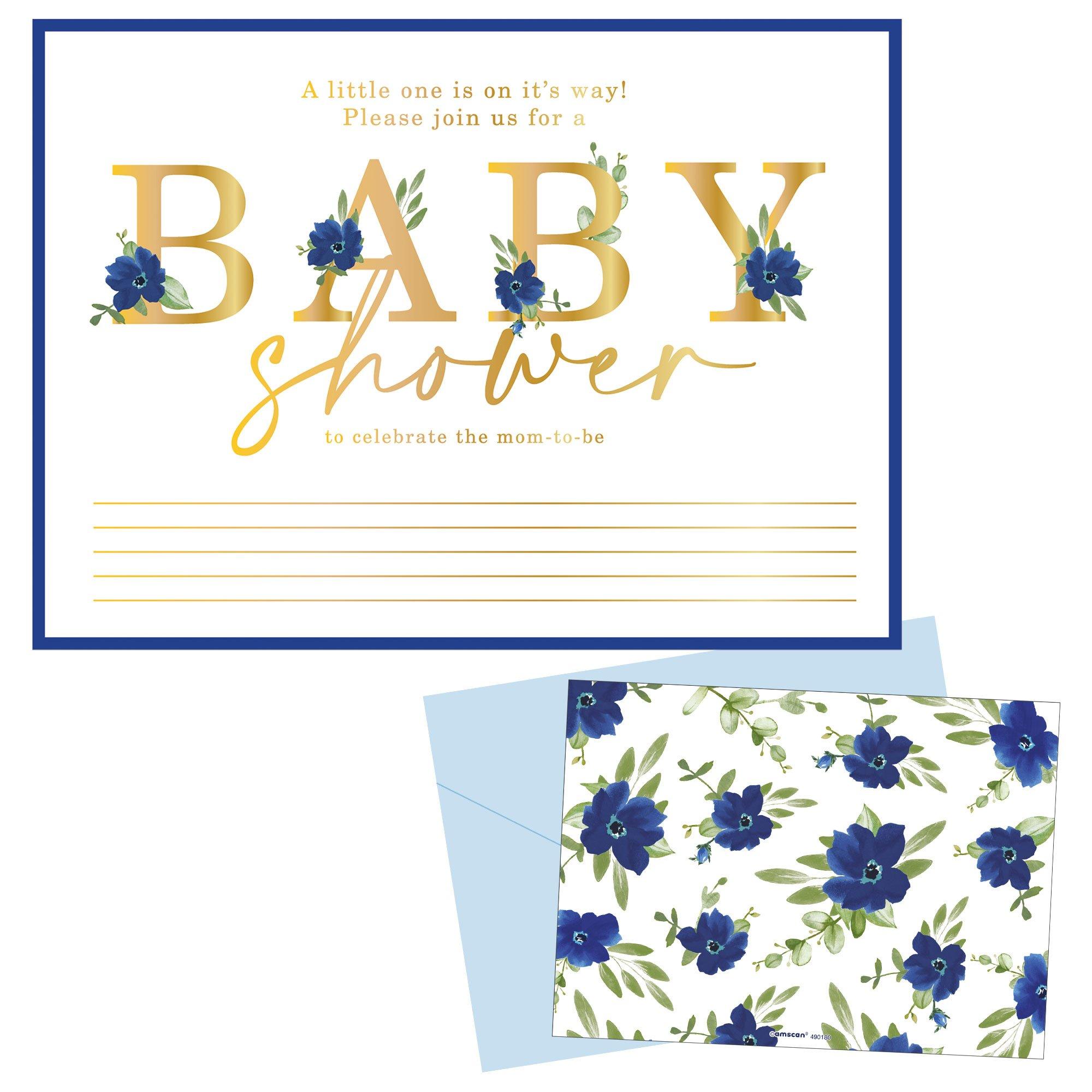Baby in Bloom Baby Shower Cardstock Invitations. 8ct - Image 2