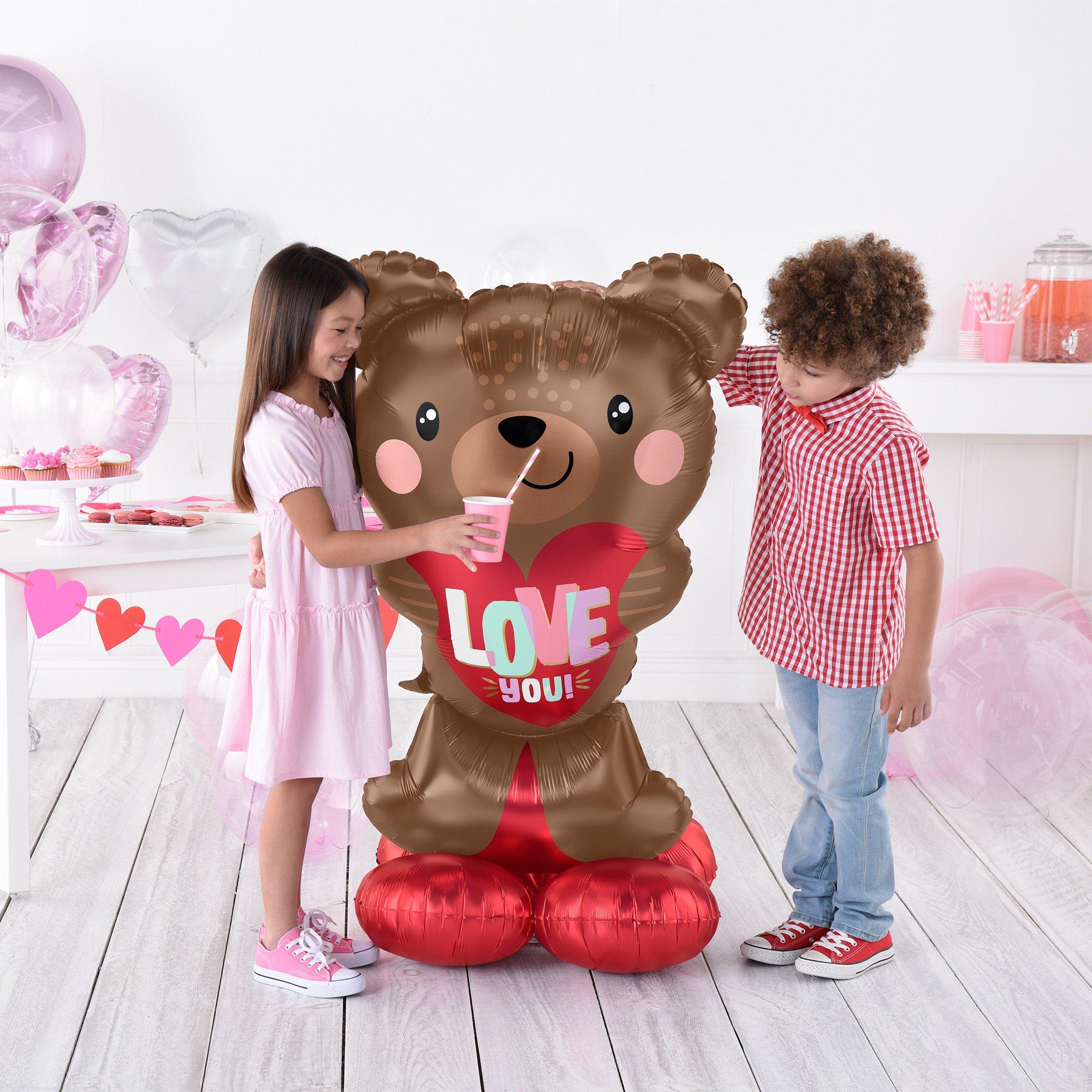 AirLoonz Valentine's Day Brown Bear Foil Balloon - Image 2