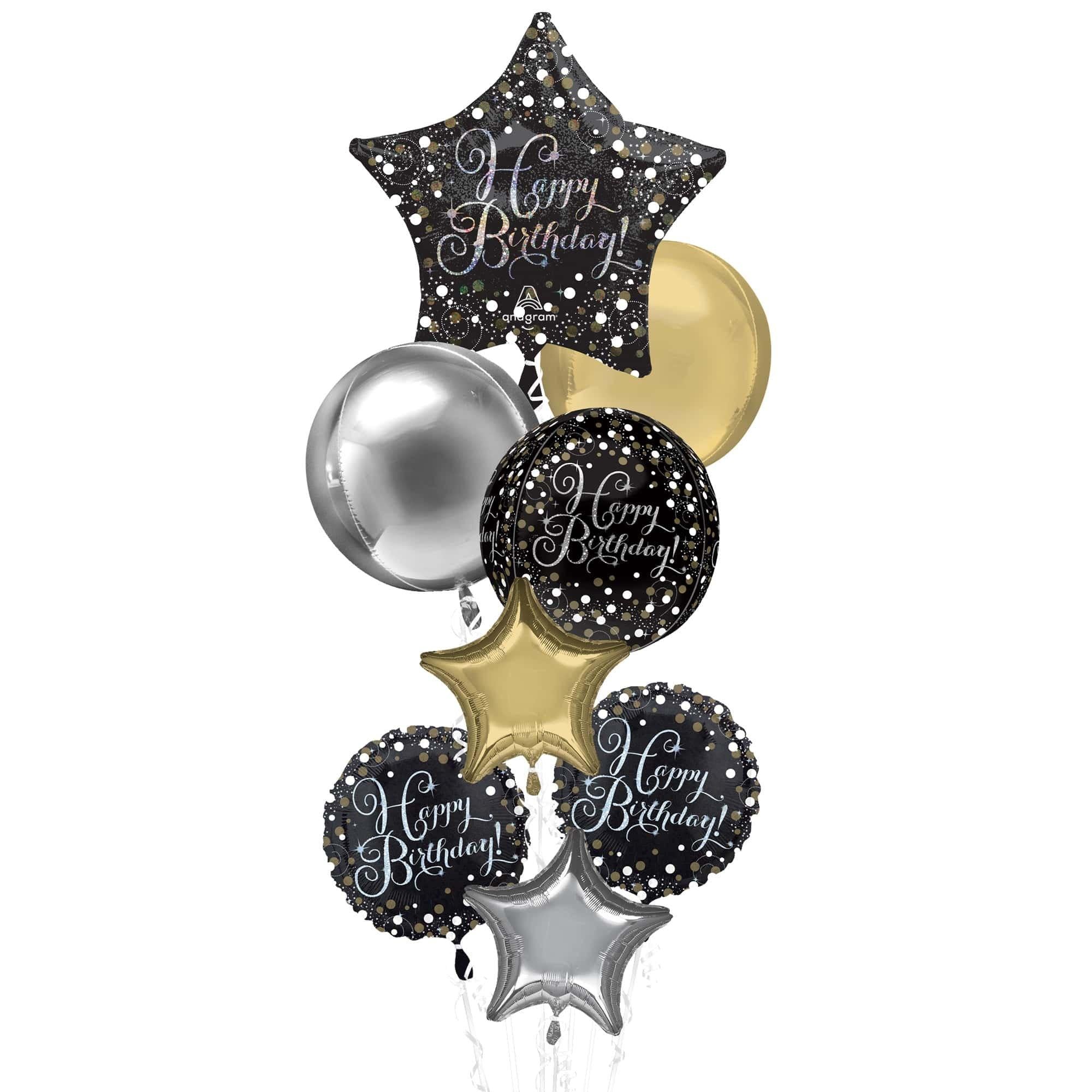 Premium Sparkling Celebration Birthday Foil Balloon Bouquet. 8pc - Image 2