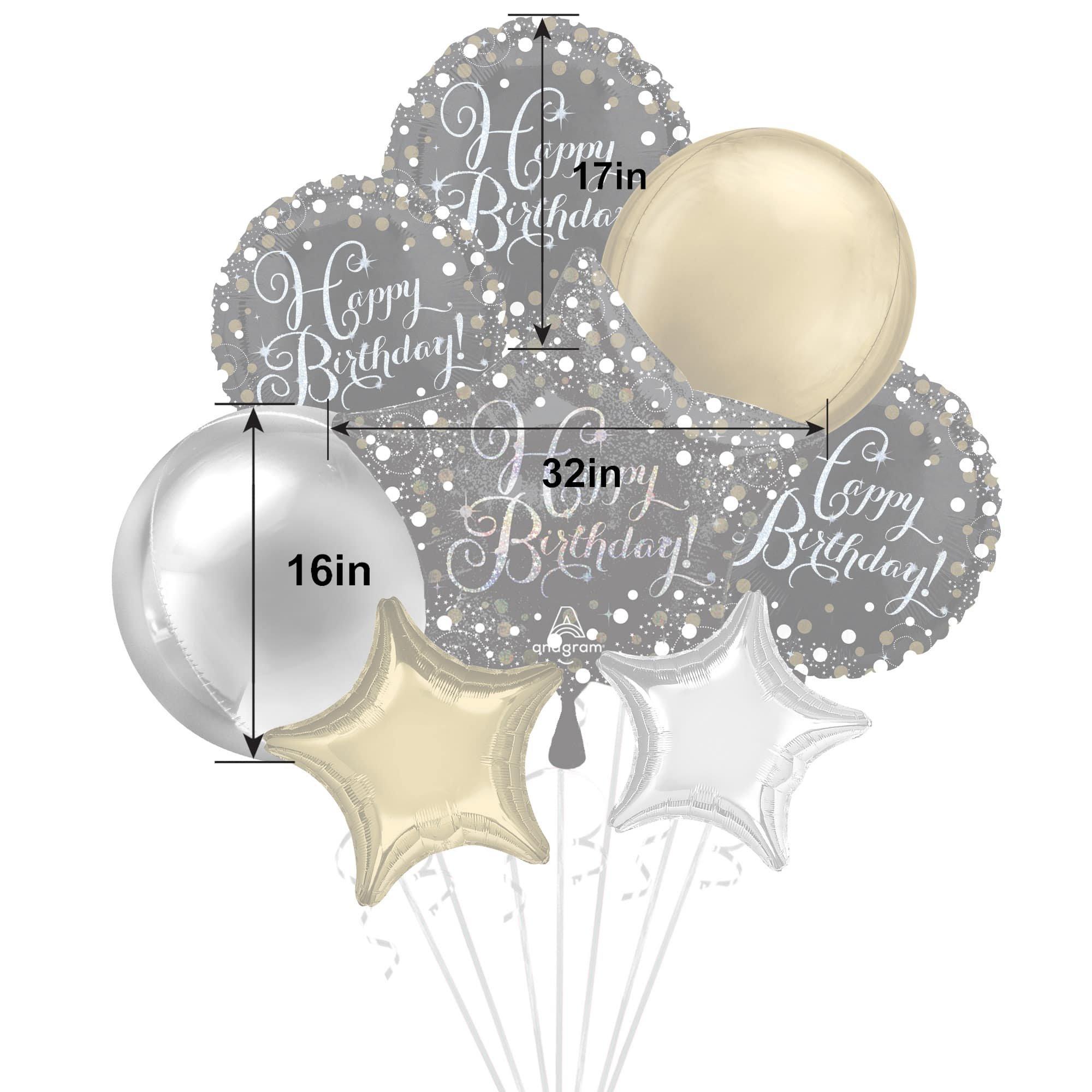 Premium Sparkling Celebration Birthday Foil Balloon Bouquet. 8pc - Image 6
