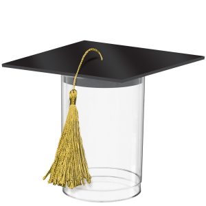Mortarboard Grad Cap Plastic Treat Container. 14oz