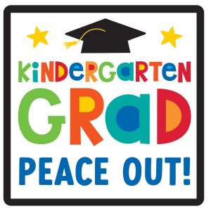 Peace Out Preschool/Kindergarten Reversible Photo Prop Cardboard Sign. 10in - Graduation Fun
