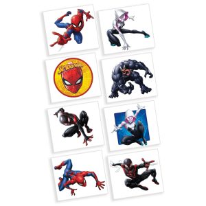 Spider-Man Webbed Wonder Temporary Tattoos. 3 Sheets. 24ct
