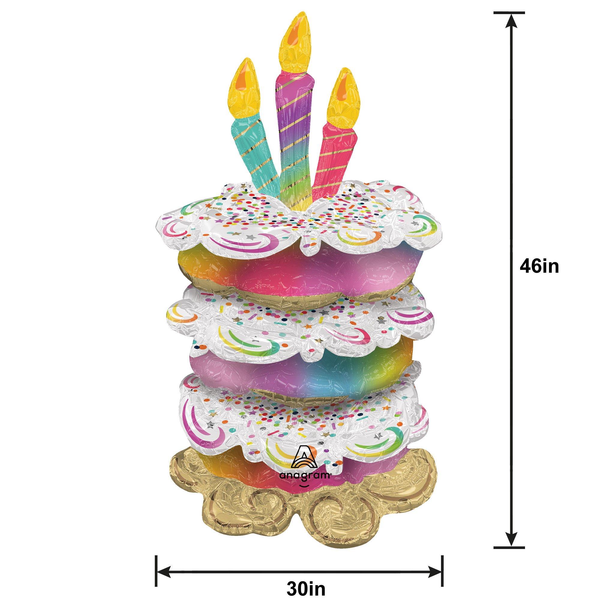Stackerz™ Birthday Cake Foil Balloon. 46in - Image 2