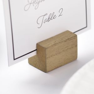 Rustic Wedding Wood Block Place Card Holders with Place Cards. 10ct