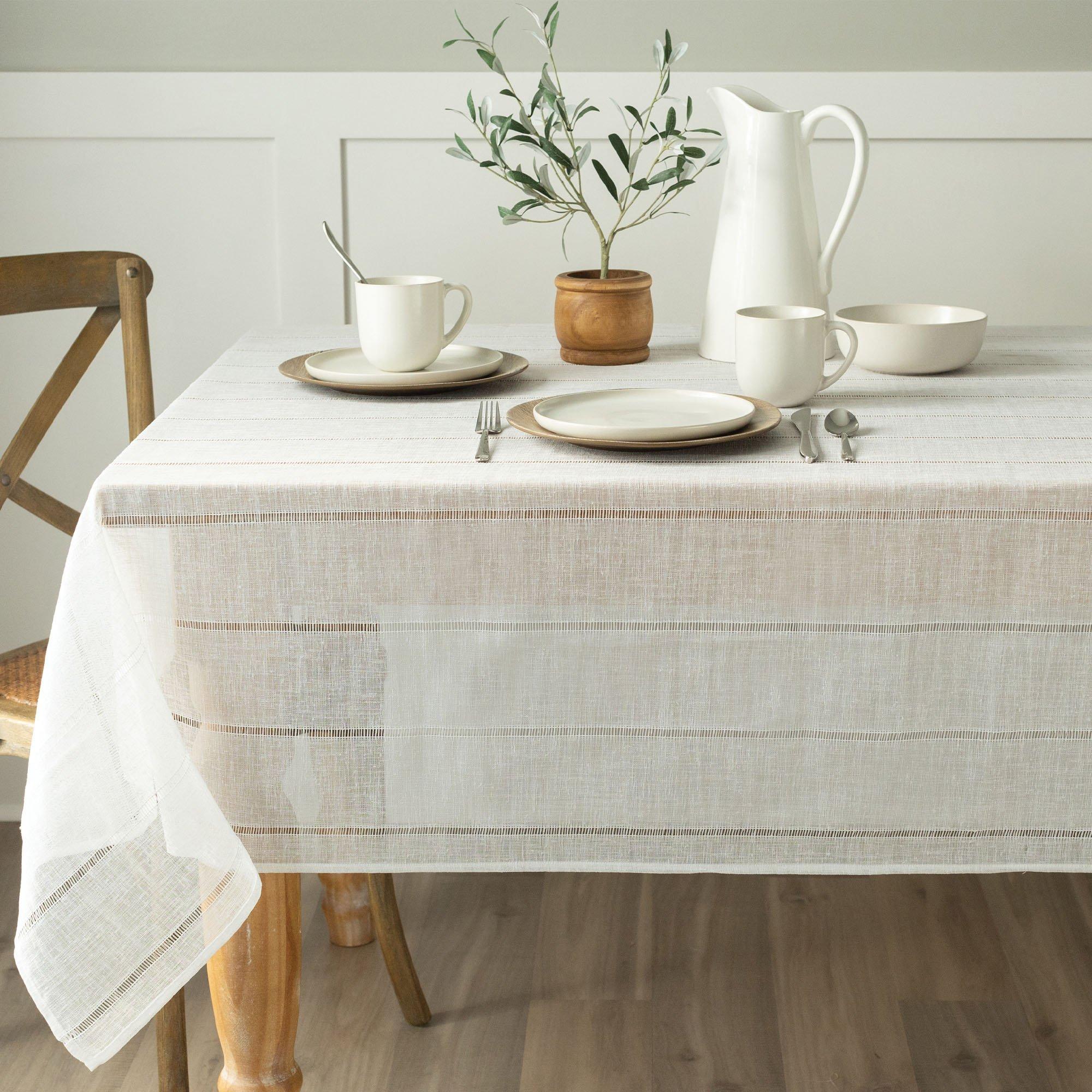 White Lace Tablecloth. 60in x 104in