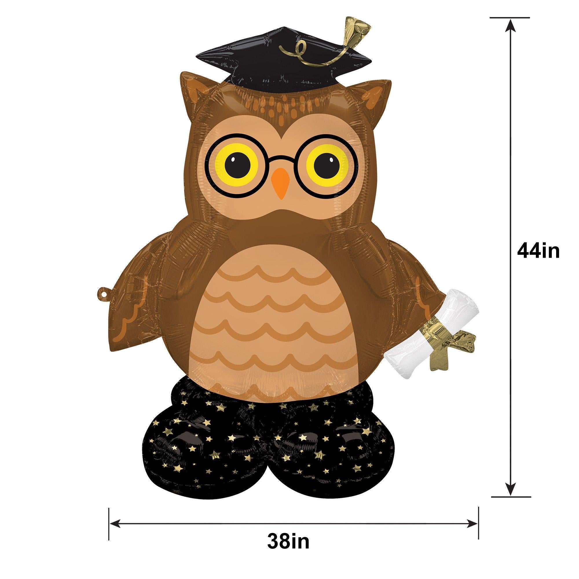 AirLoonz Wise Owl Graduation Foil Balloon. 44in - Image 2