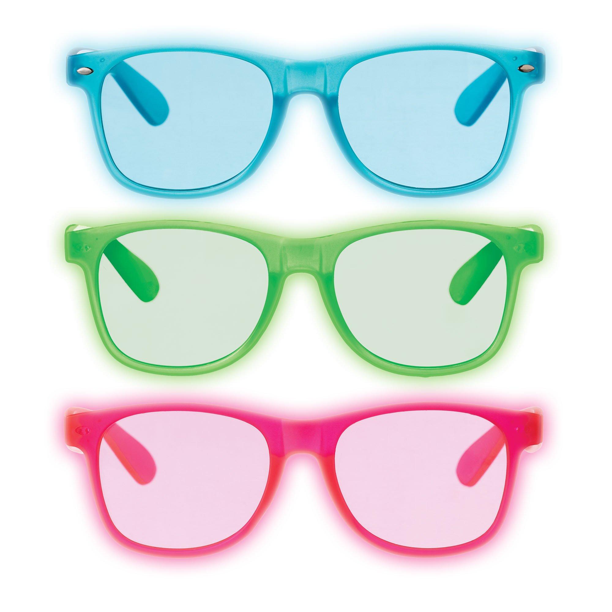 Glow-in-the-Dark Plastic Sunglasses. 5.7in. 6ct - Beach Life - Image 2