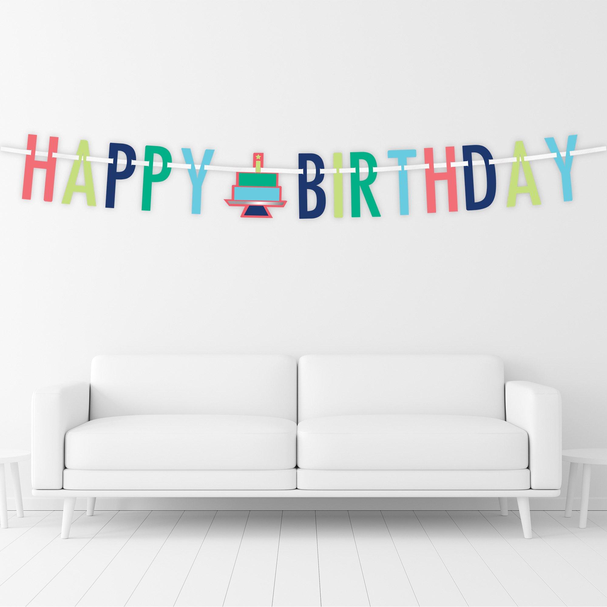 Happy Birthday Cardstock Letter Banner. 12ft - Modern Birthday - Image 3