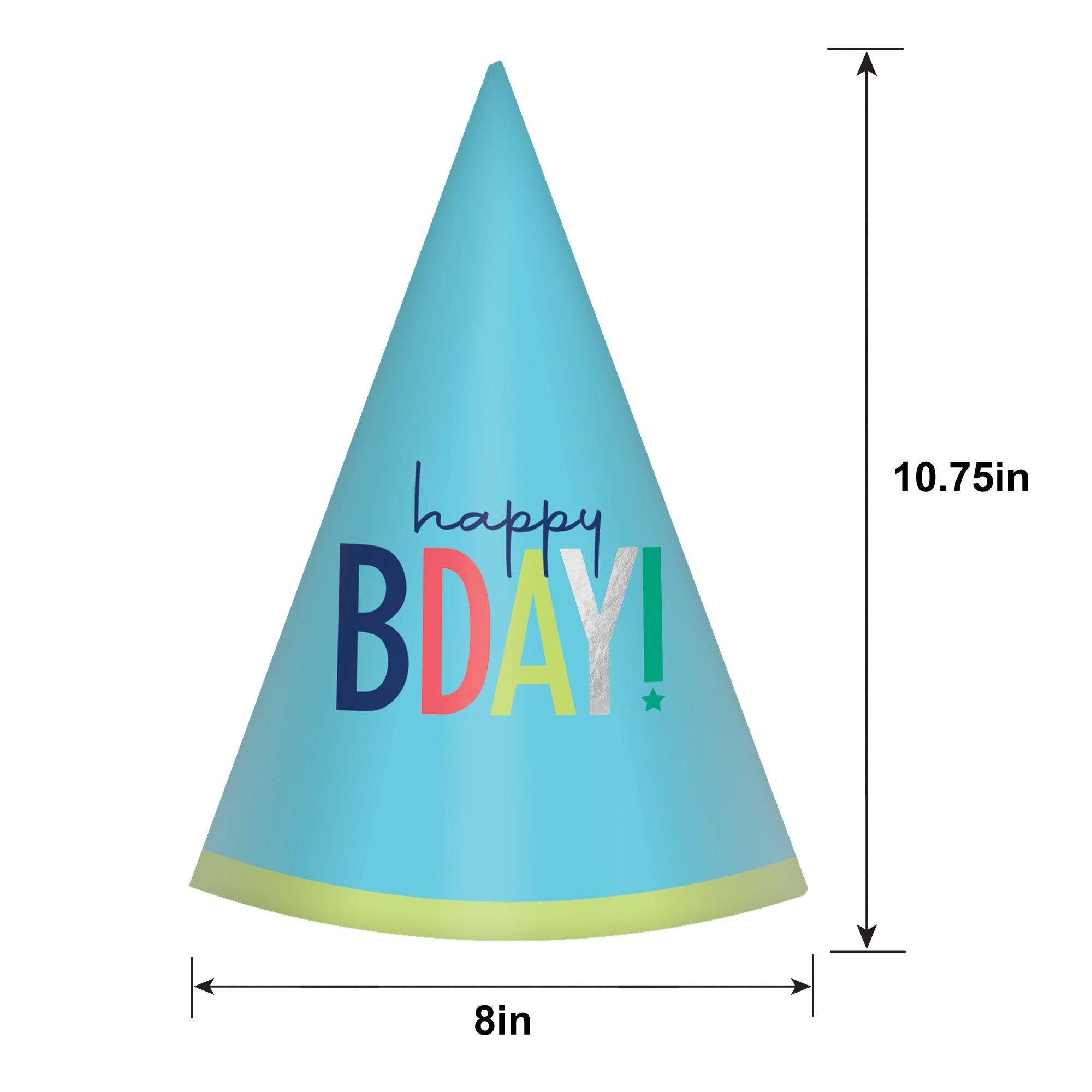 Modern Birthday Mini Cardstock Party Hats. 12ct - Image 2