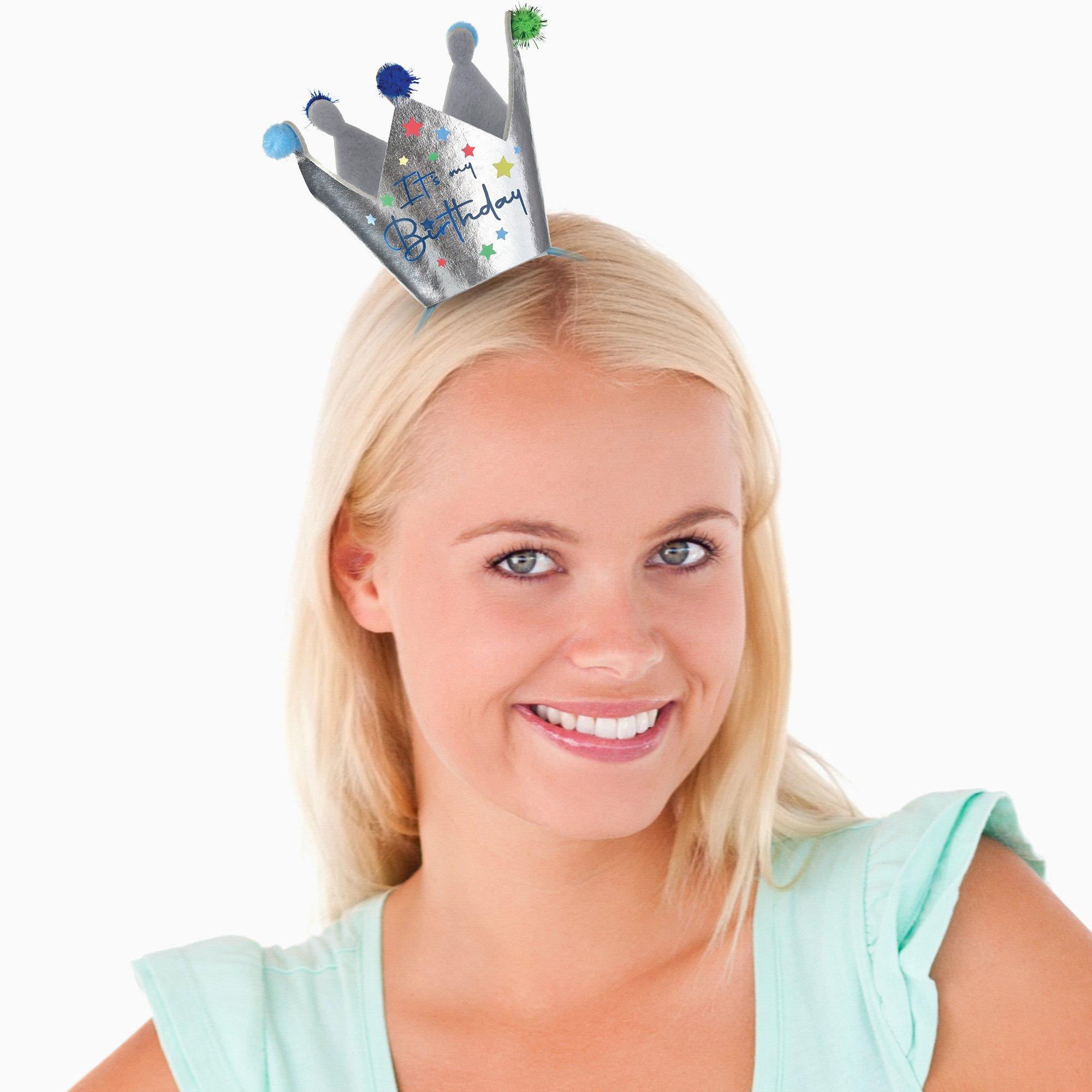 Metallic Modern Birthday Crown Headband - Image 2