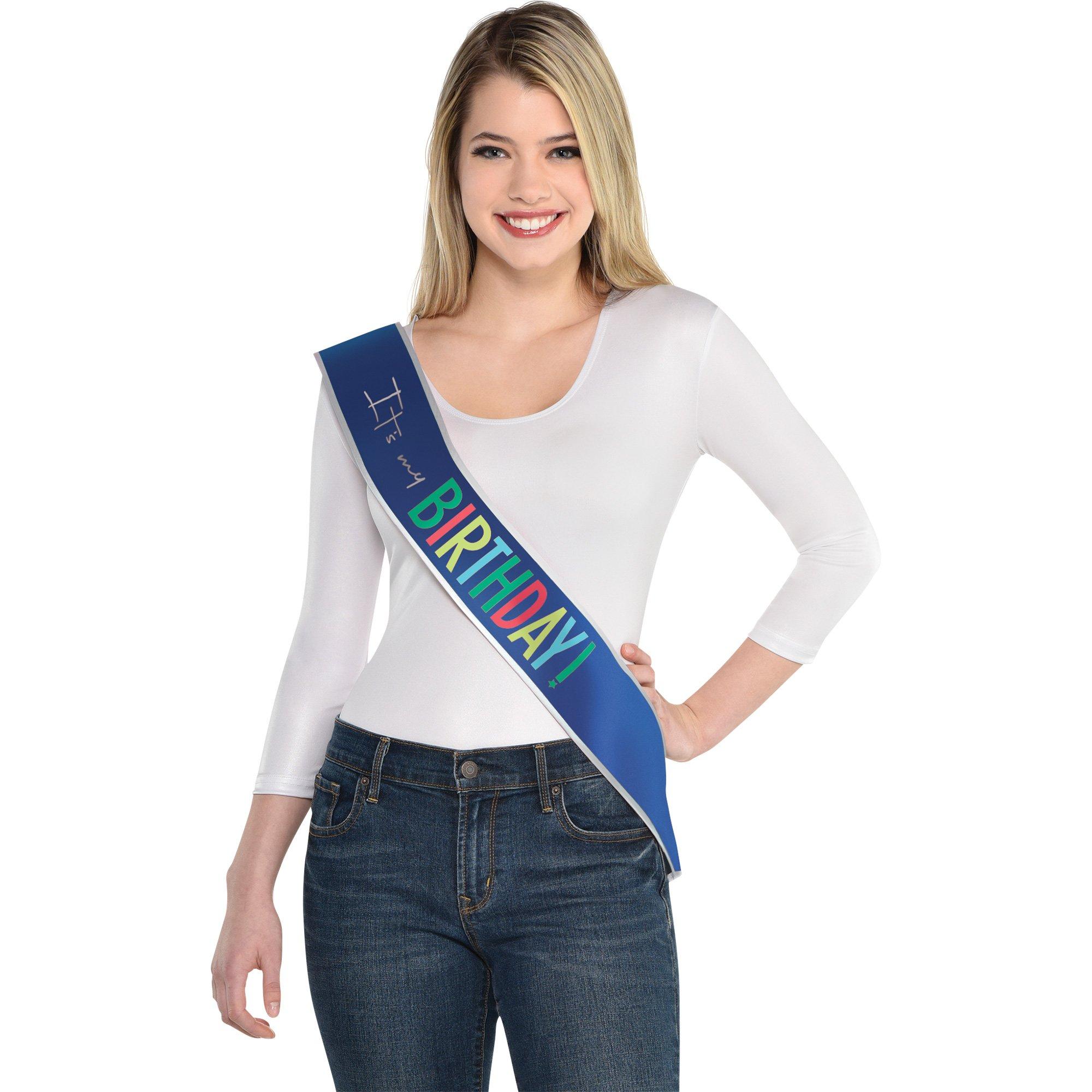 It's My Birthday Fabric Sash. 30in - Modern Birthday
