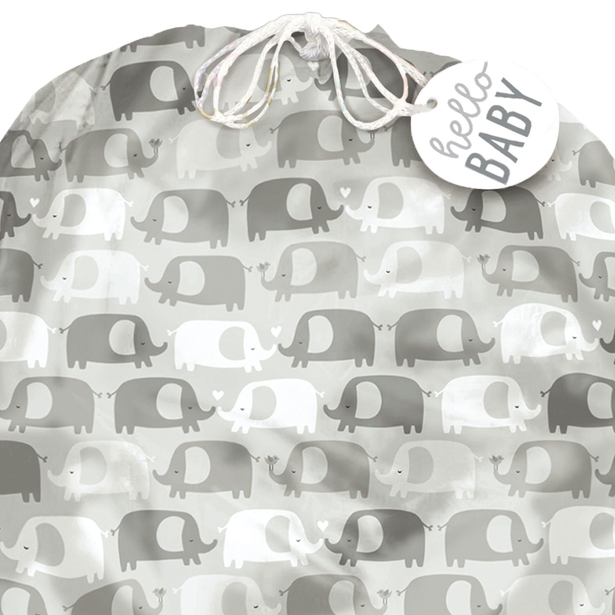 Giant Hello Baby Elephant Plastic Gift Sack. 36in x 44in - Image 2