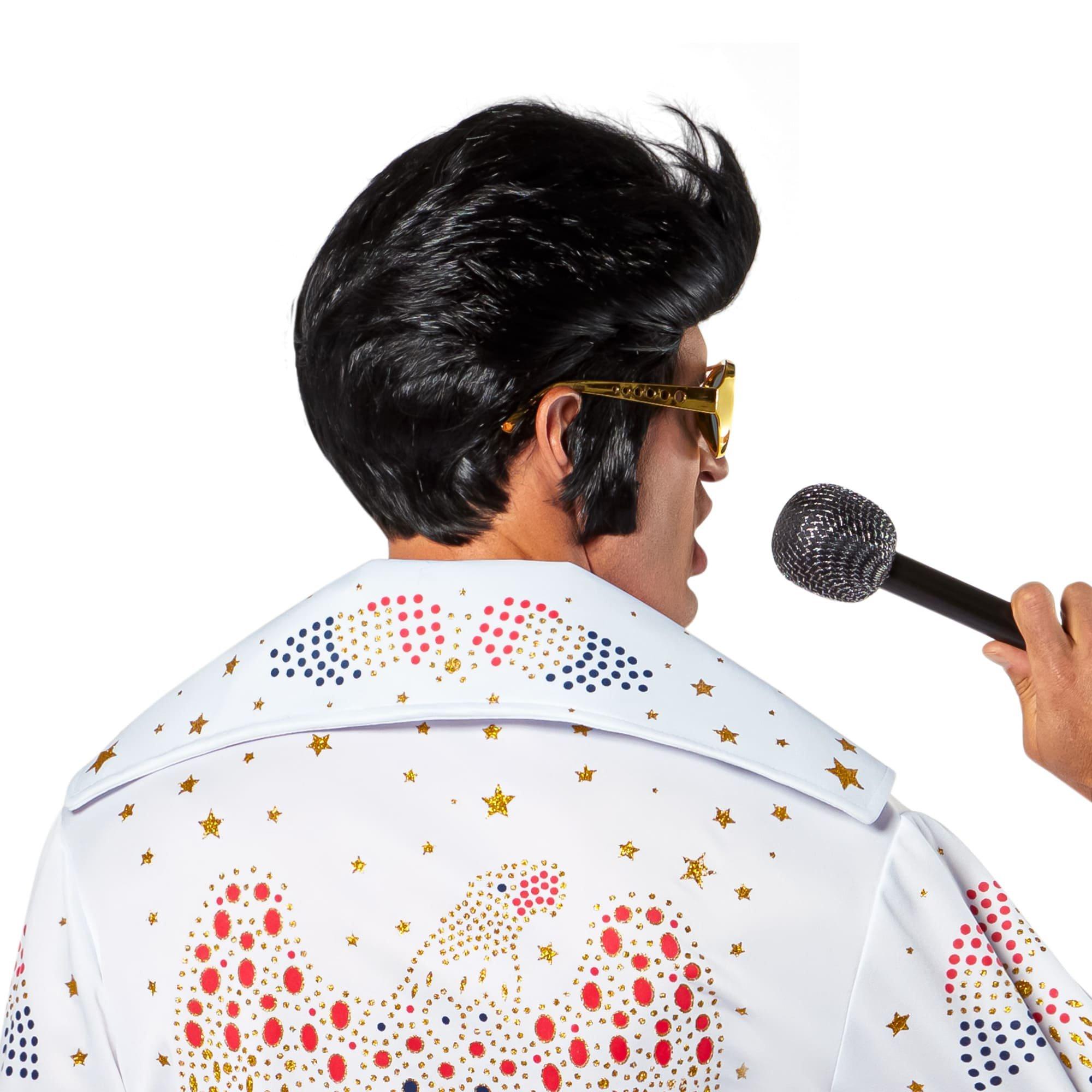 Men's Black Elvis Wig - Deluxe - Image 3