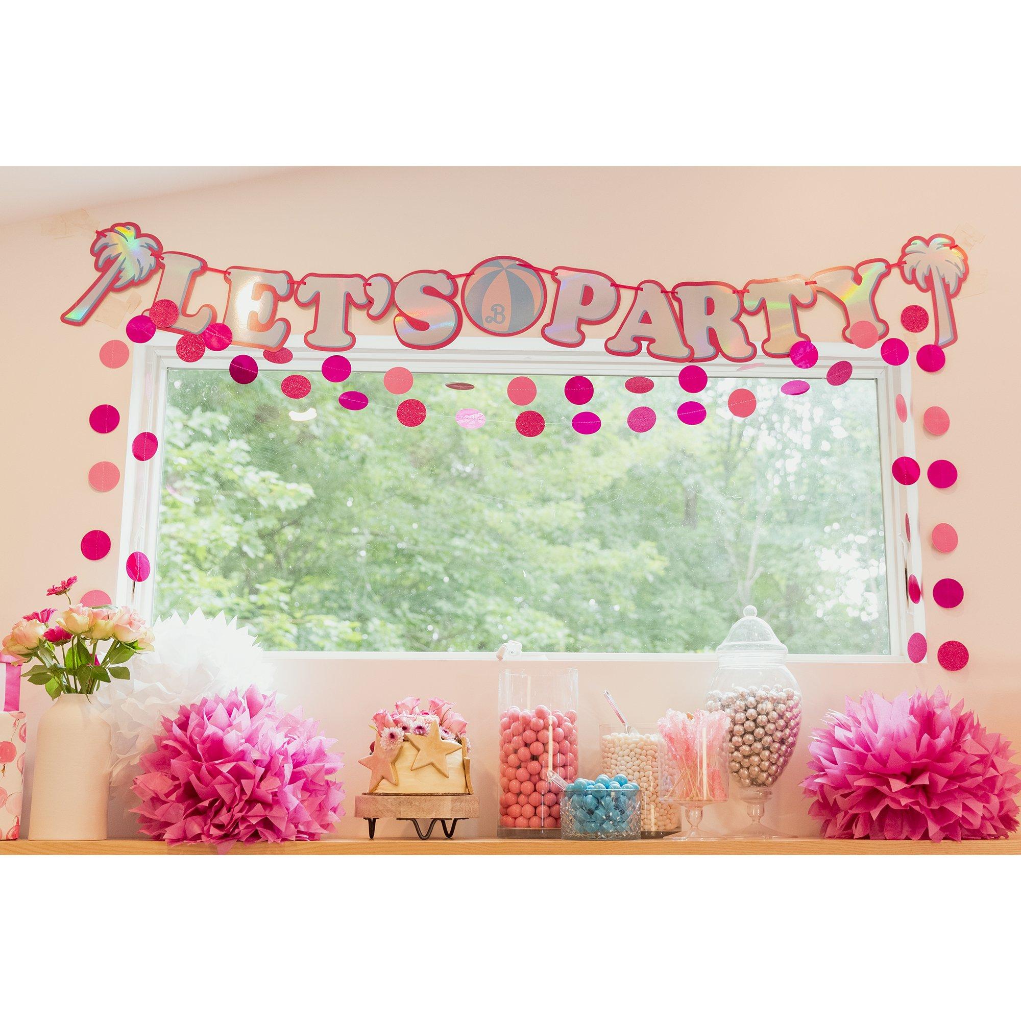 Metallic Malibu Barbie Cardstock Letter Banner. 12ft - Image 5