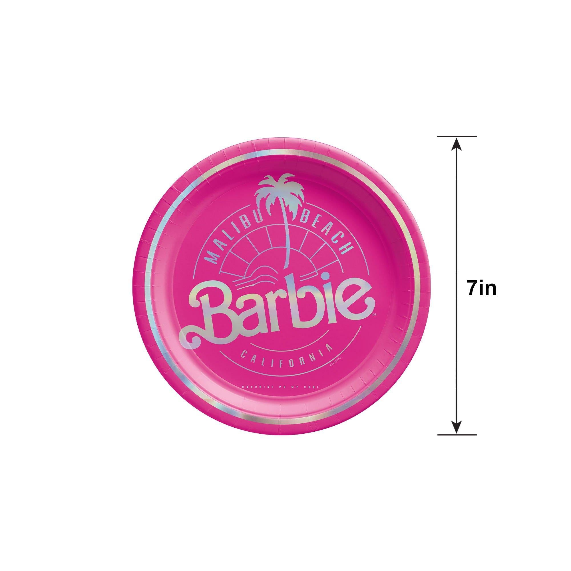 Metallic Malibu Barbie Paper Dessert Plates. 7in. 8ct - Image 6