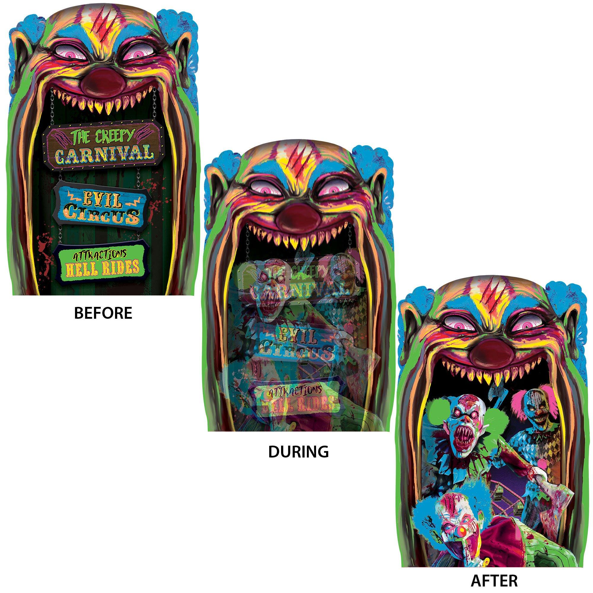 Creepy Carnival Black Light Reactive Lenticular Plastic Cutout. 12in x 18in - Image 2