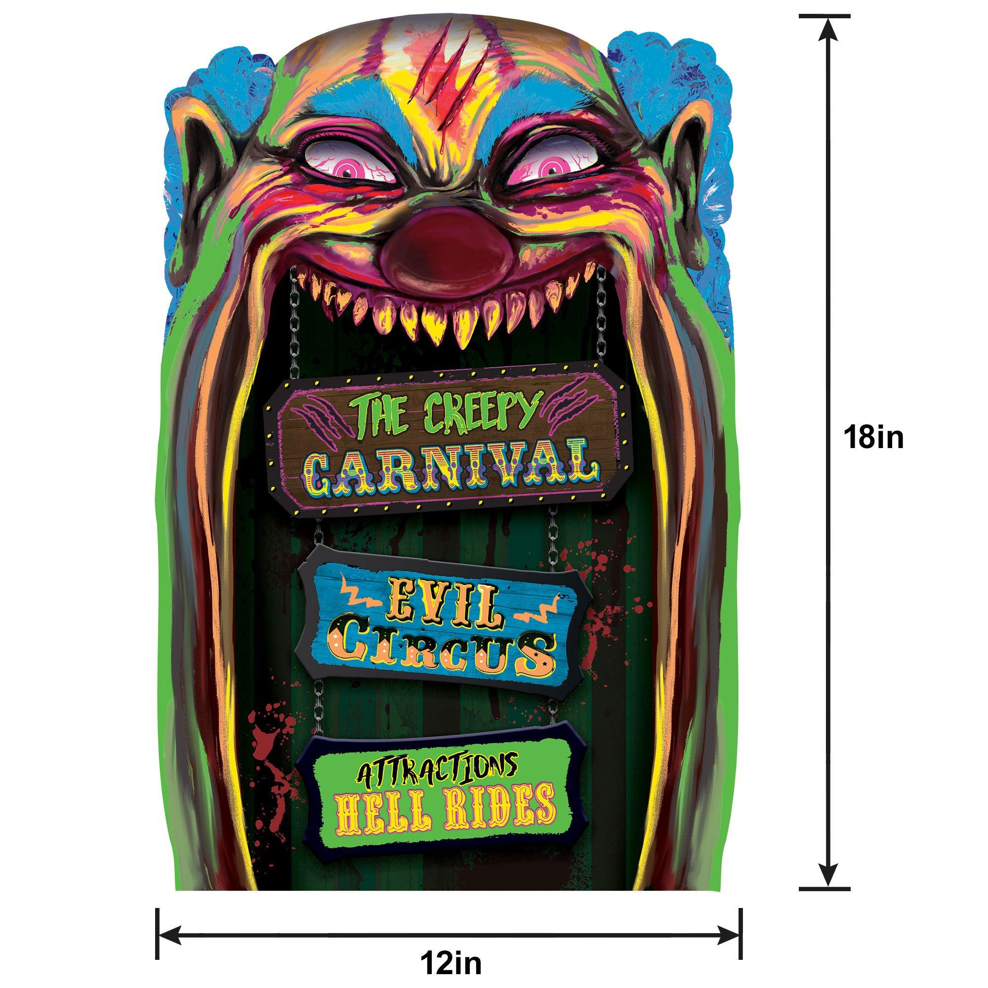 Creepy Carnival Black Light Reactive Lenticular Plastic Cutout. 12in x 18in - Image 3