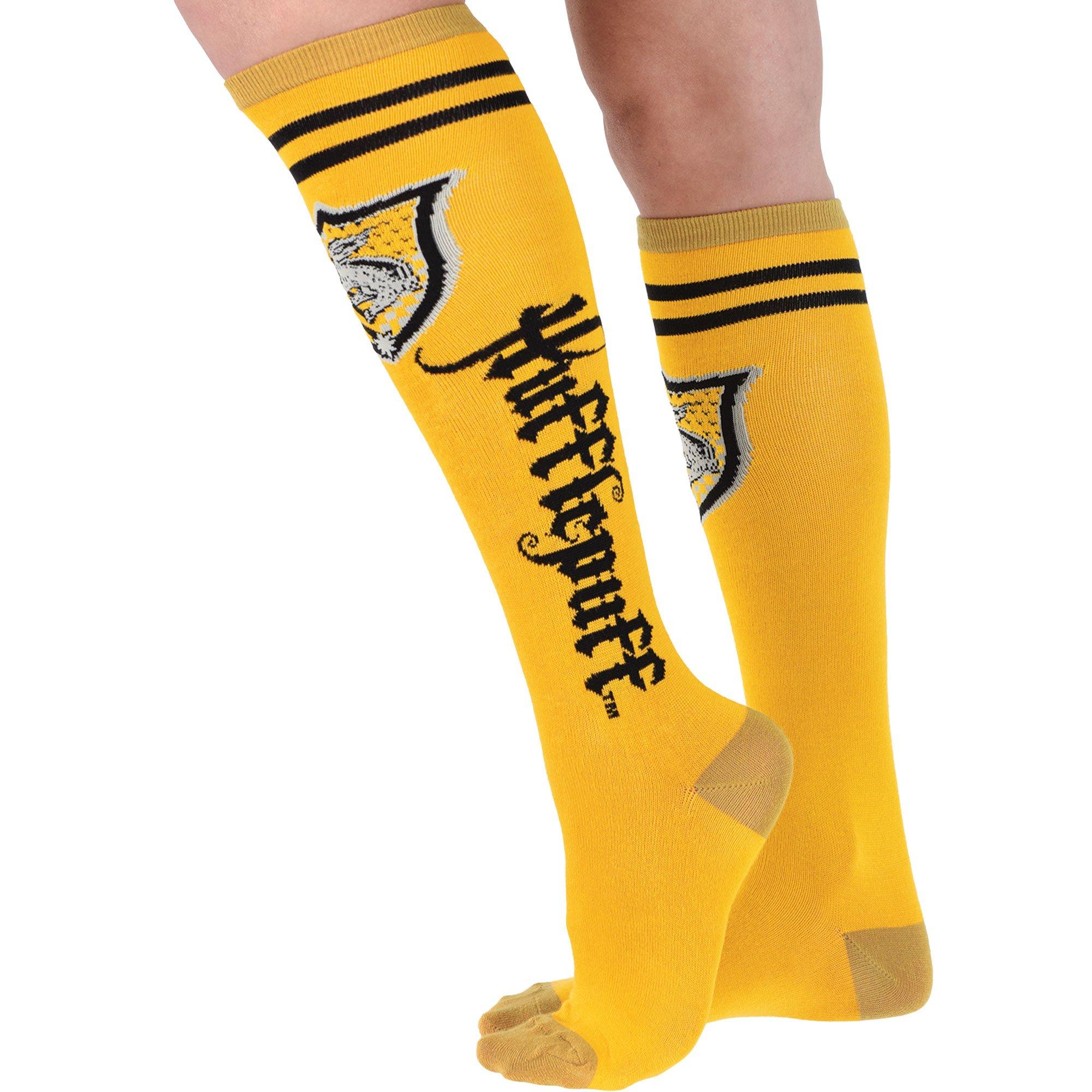 Adult Yellow & Black Hufflepuff Knee-High Socks - Harry Potter - Image 2