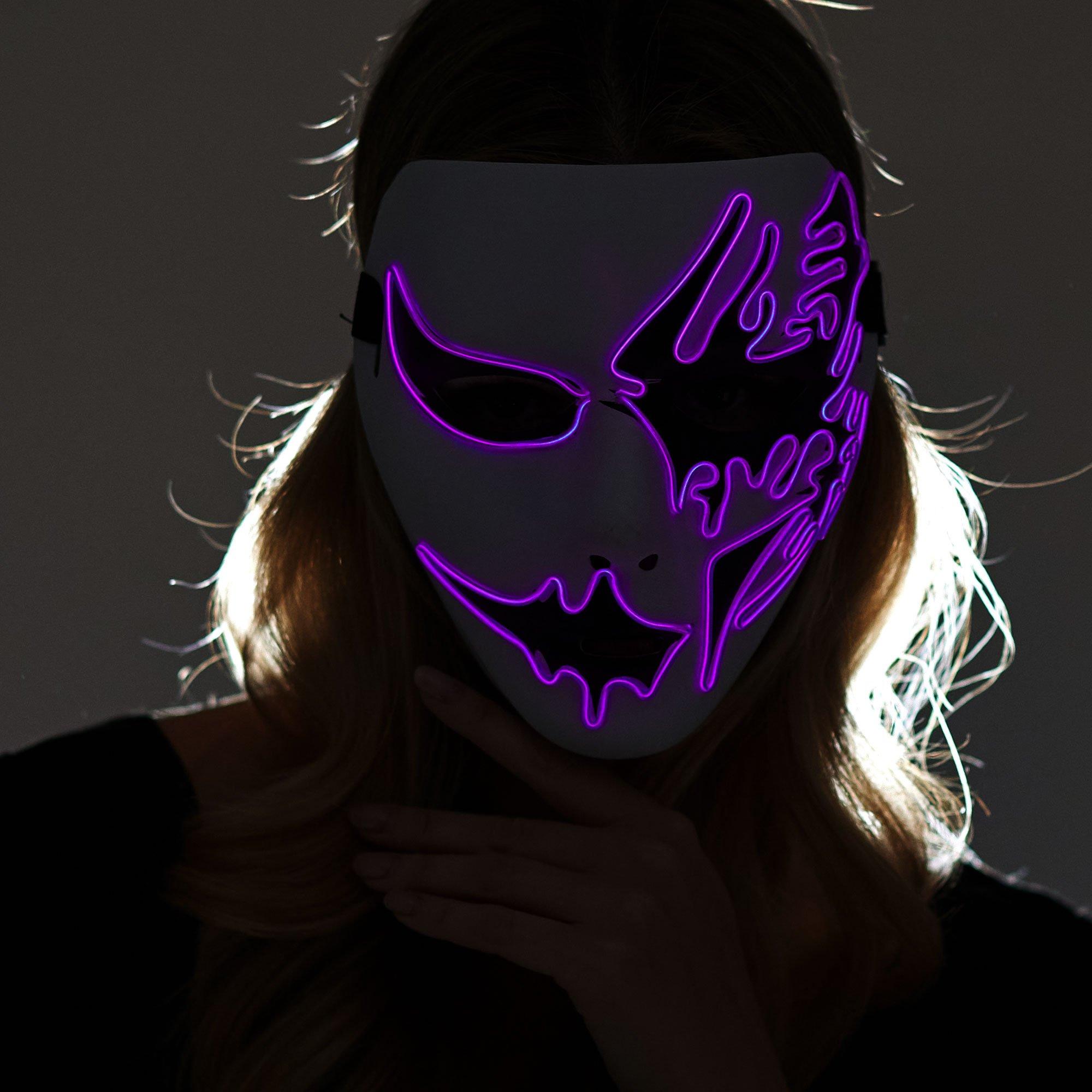 Light-Up Pink Doll Face Mask - Image 2