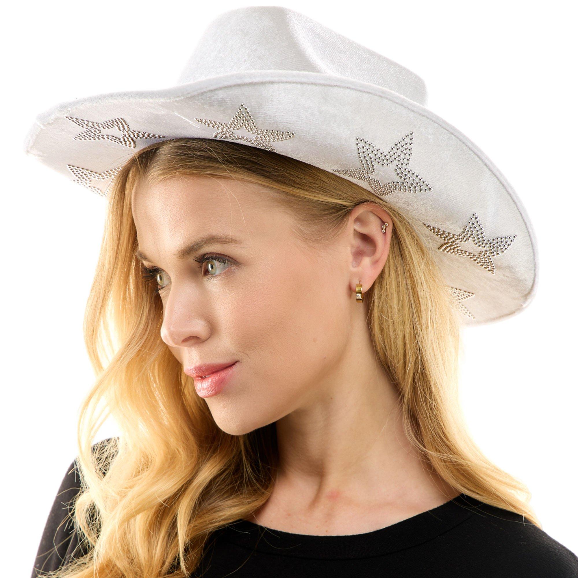 Rhinestone Star White Cowboy Hat - Image 2