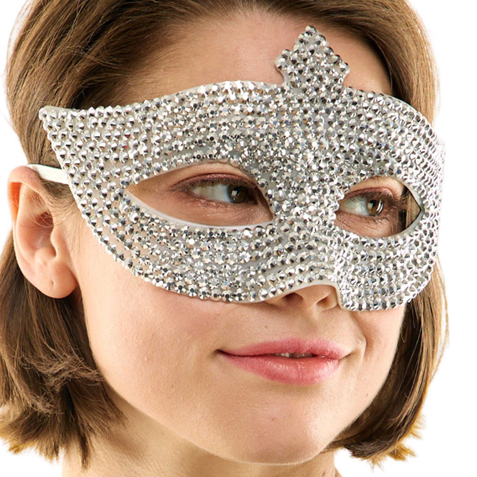 Silver Rhinestone Eye Mask - Image 3