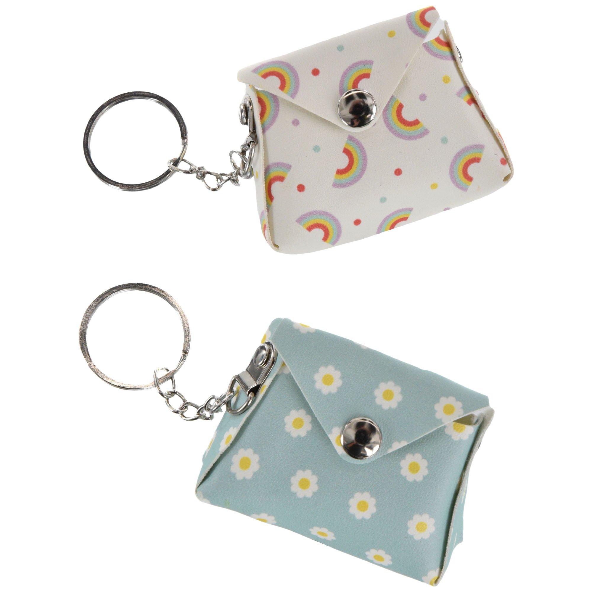 Daisy & Rainbow Mini Purse Keychains. 8ct