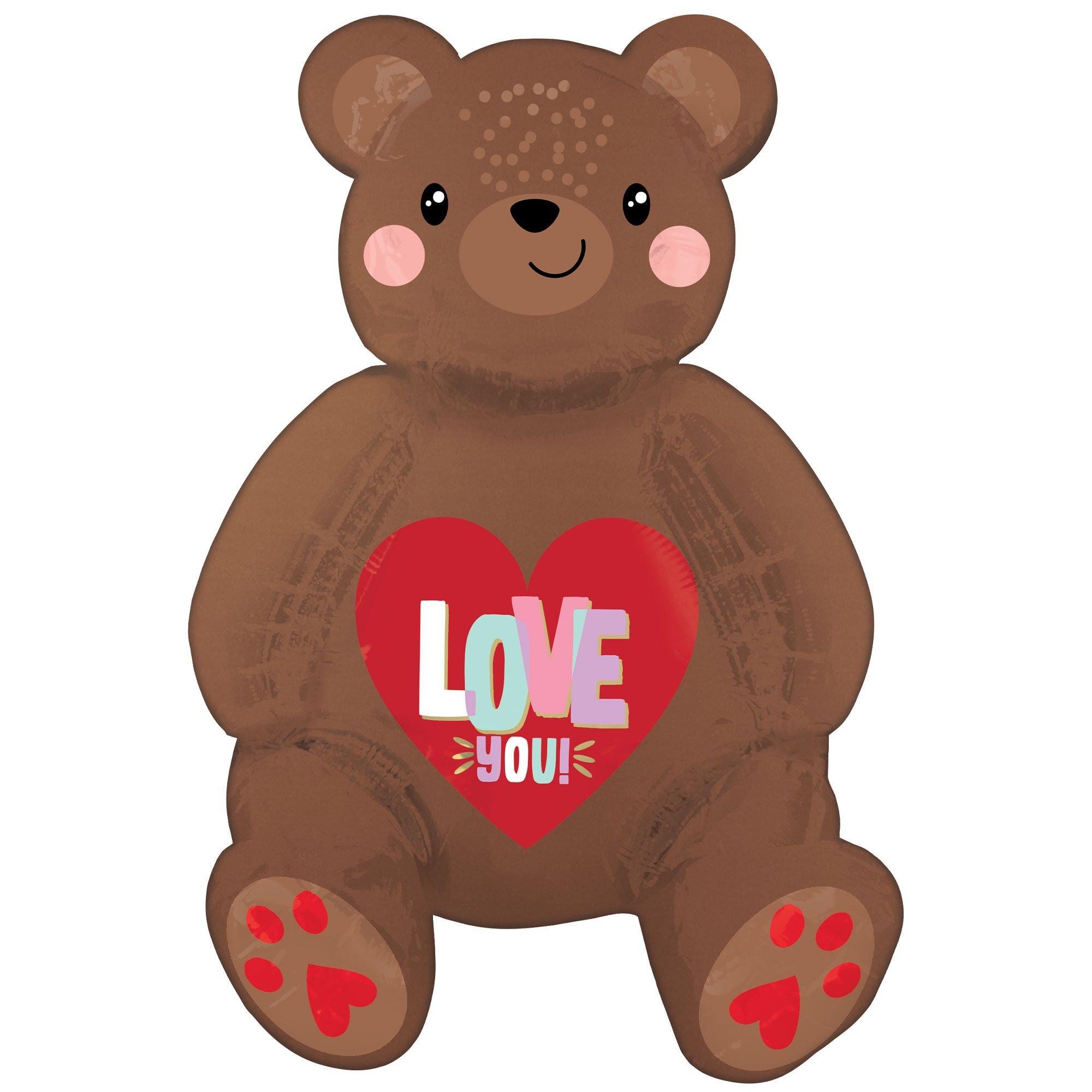 Air-Filled Sitting Love You Bear Balloon. 20in - Image 2