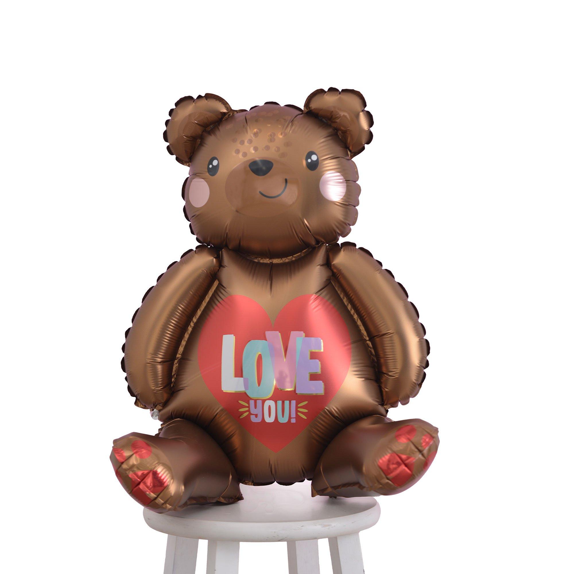 Air-Filled Sitting Love You Bear Balloon. 20in