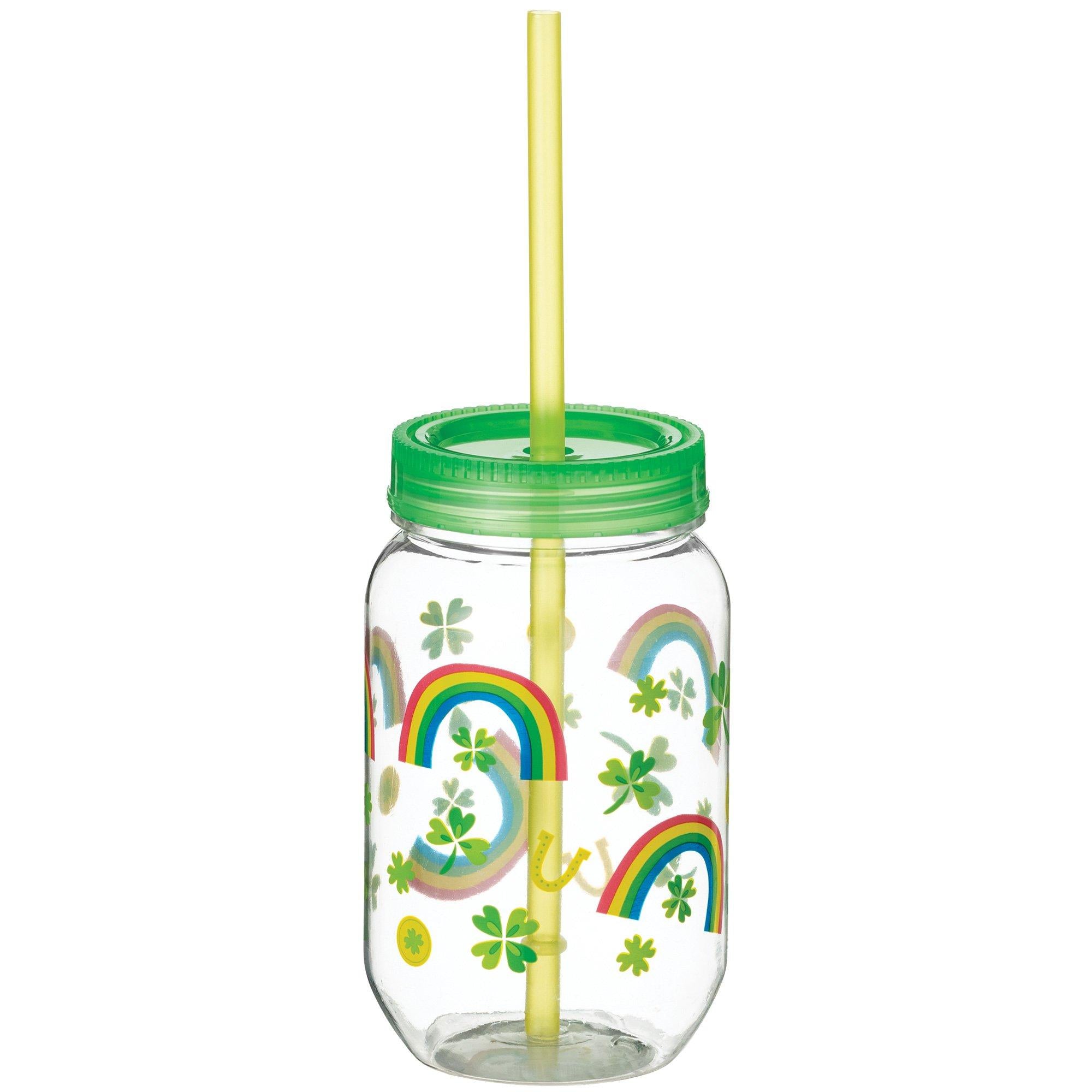 St. Patrick's Day Lucky Mason Jar Cup. 18.5oz