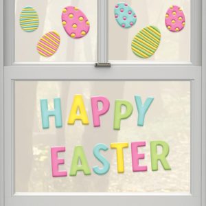 Happy Easter Gel Cling Decals. 17pc