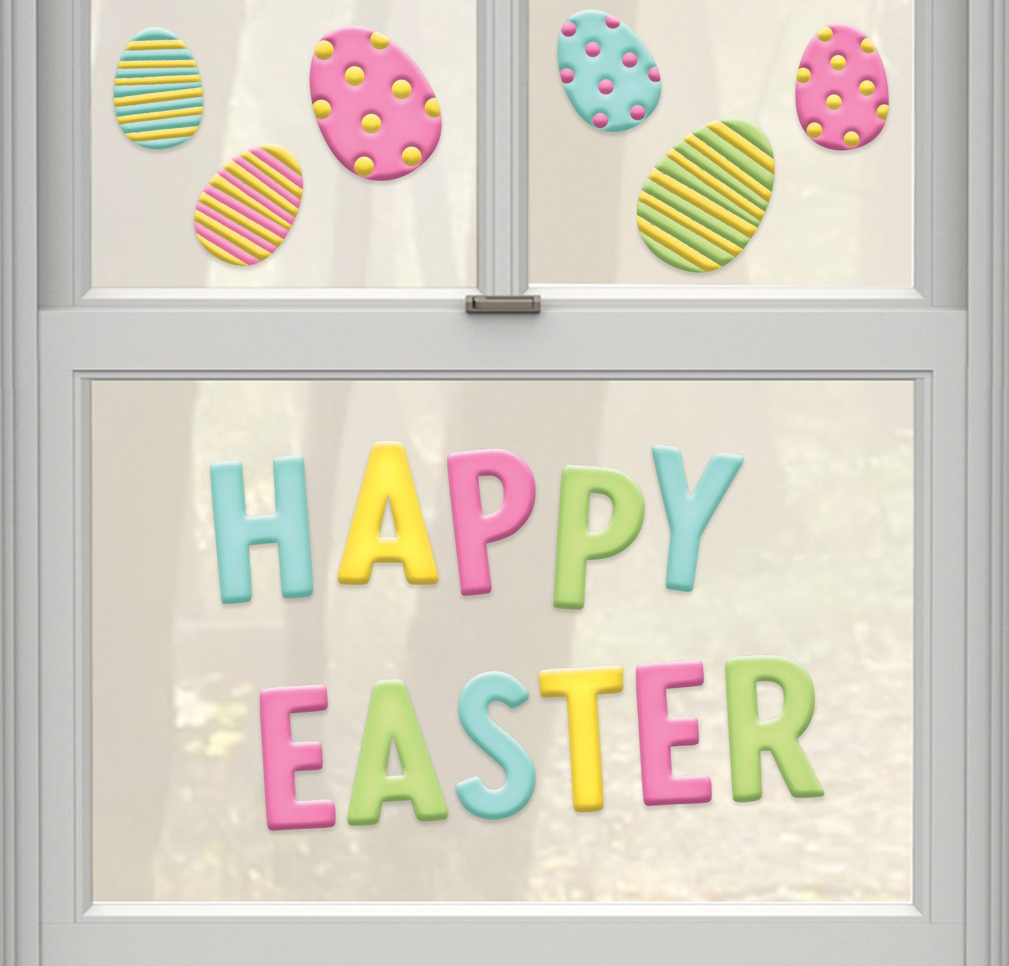 Happy Easter Gel Cling Decals. 17pc