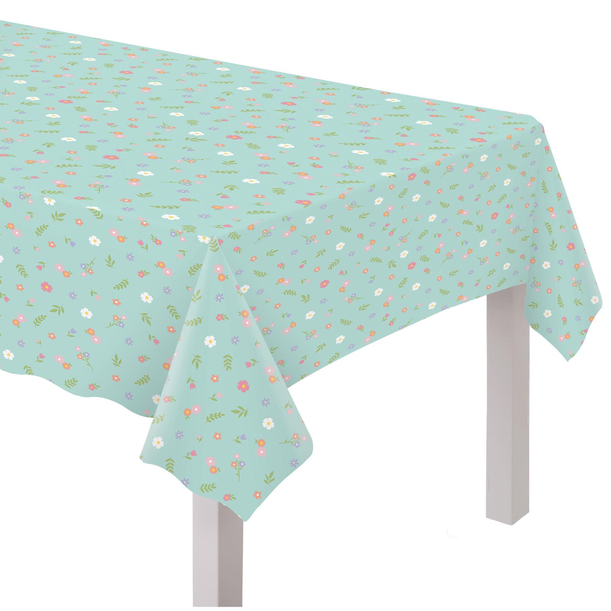 Easter Wishes Plastic Table Cover. 54in x 102in