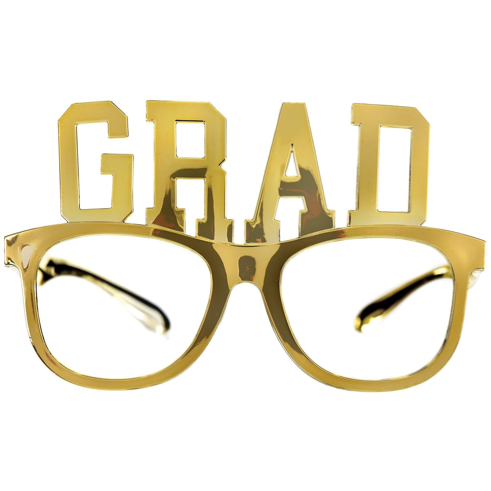 Metallic Gold Grad Plastic Glasses. 10ct