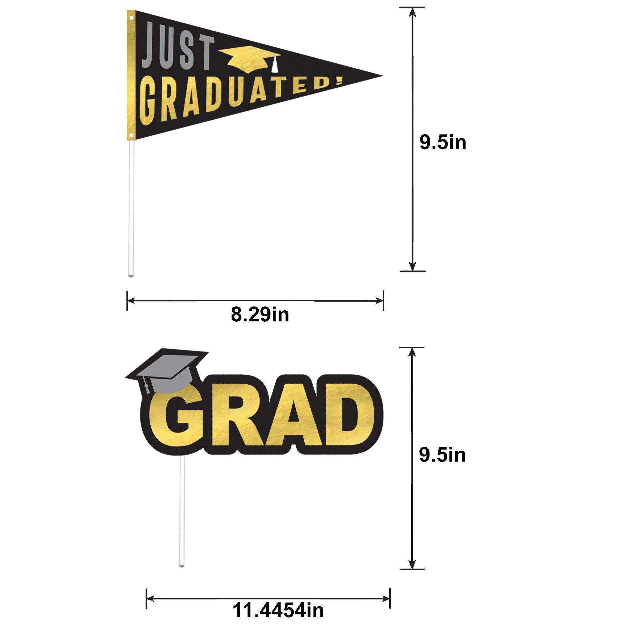 Black. Silver & Gold Graduation Photo Props. 13pc - Image 5