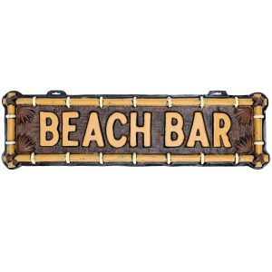 Summer Beach Bar Vacuform Plastic Sign. 38.5in x 10.5in