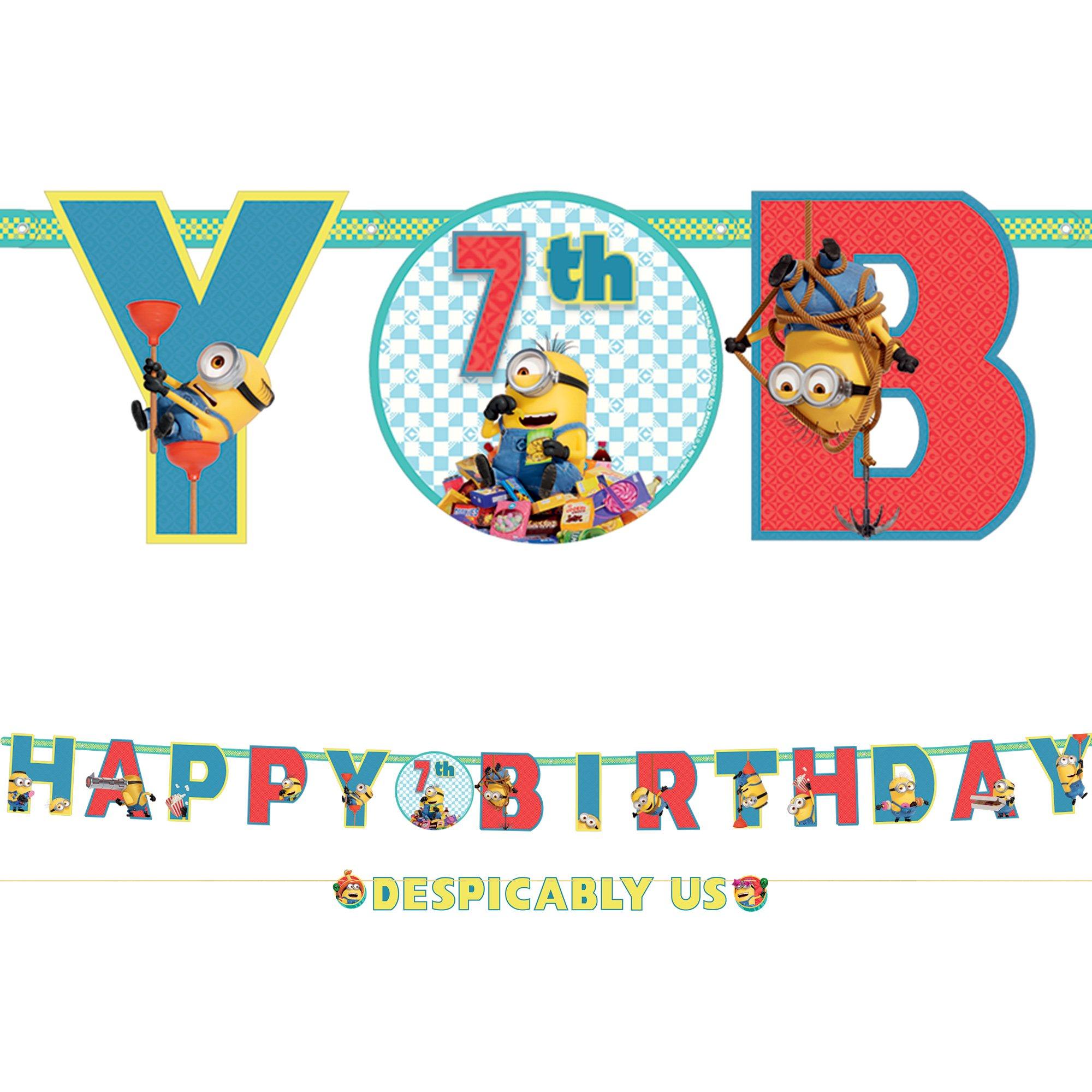 Minions Add an Age Cardstock Birthday Banner Kit. 10ft - Despicable Me 4