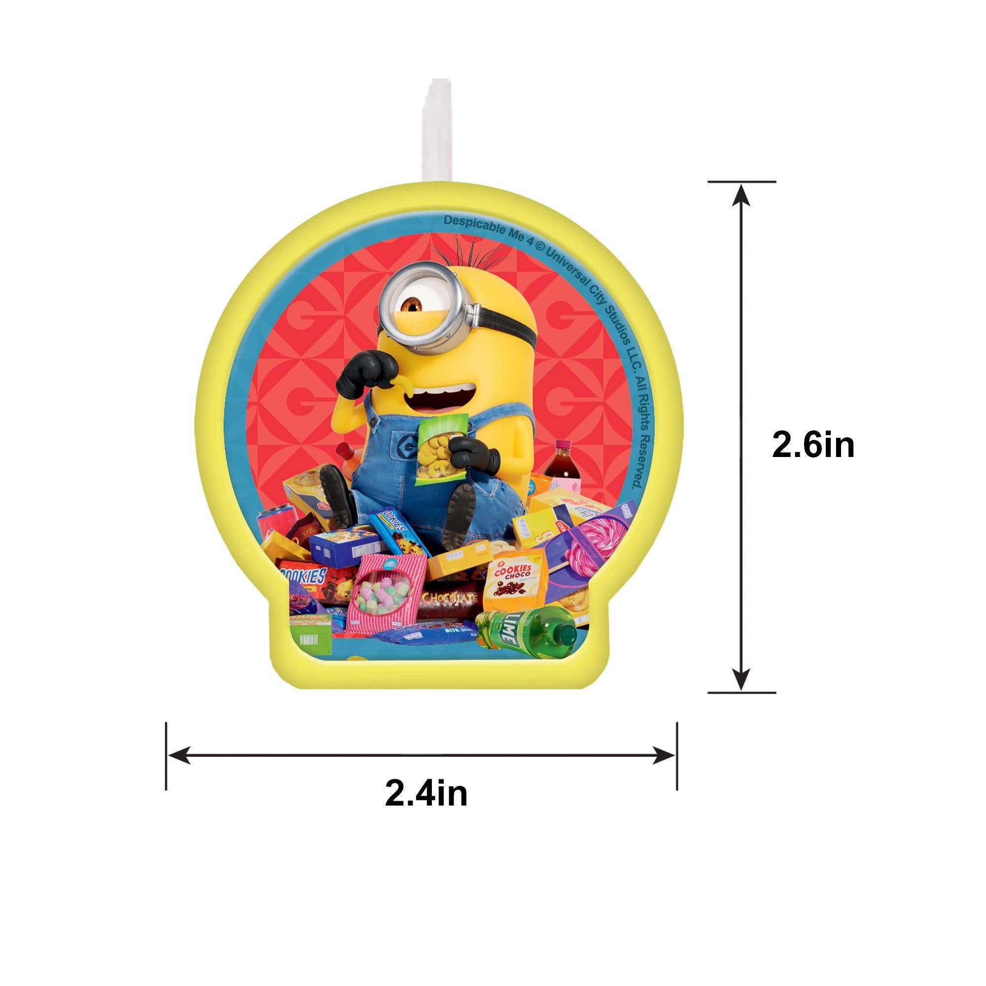 Minions Birthday Candle. 2.4in x 2.6in - Despicable Me 4 - Image 2