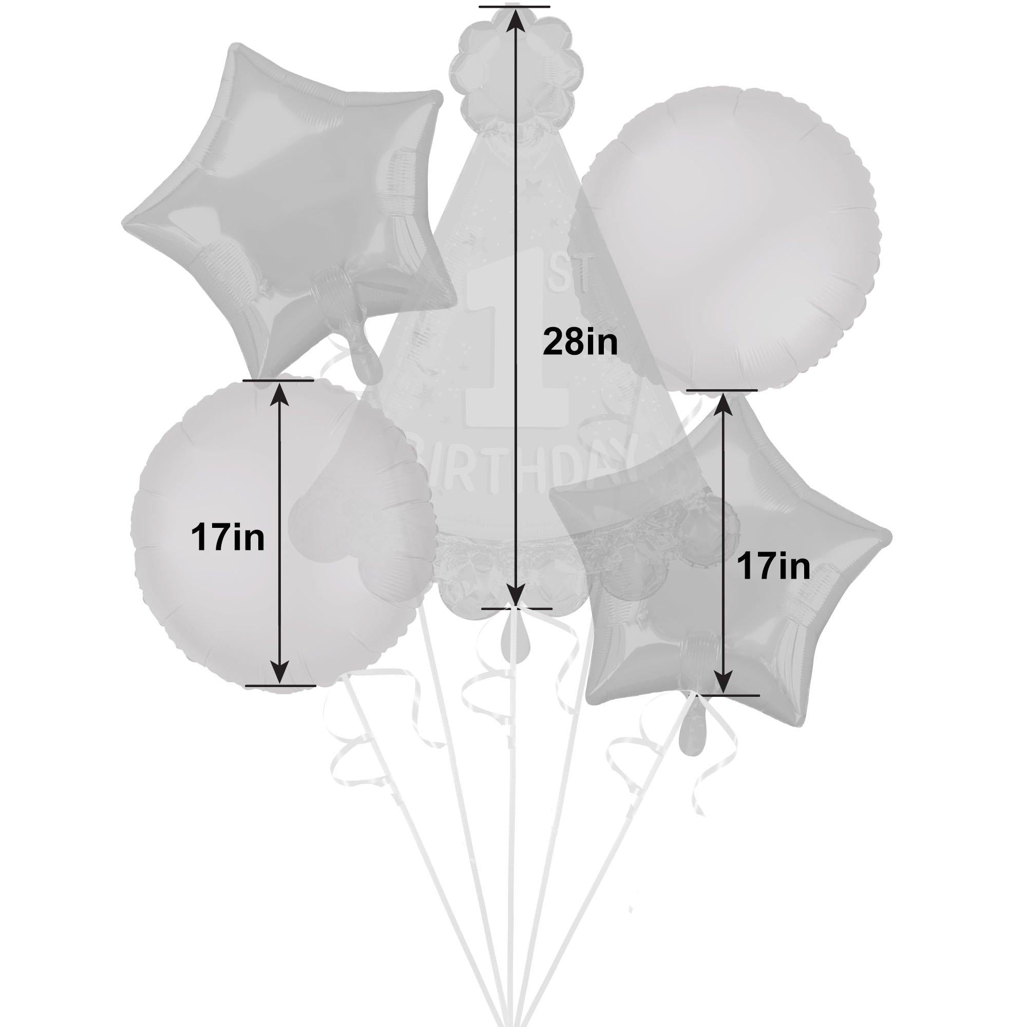 Little Miss One-derful 1st Birthday Foil Balloon Bouquet. 5pc - Image 2