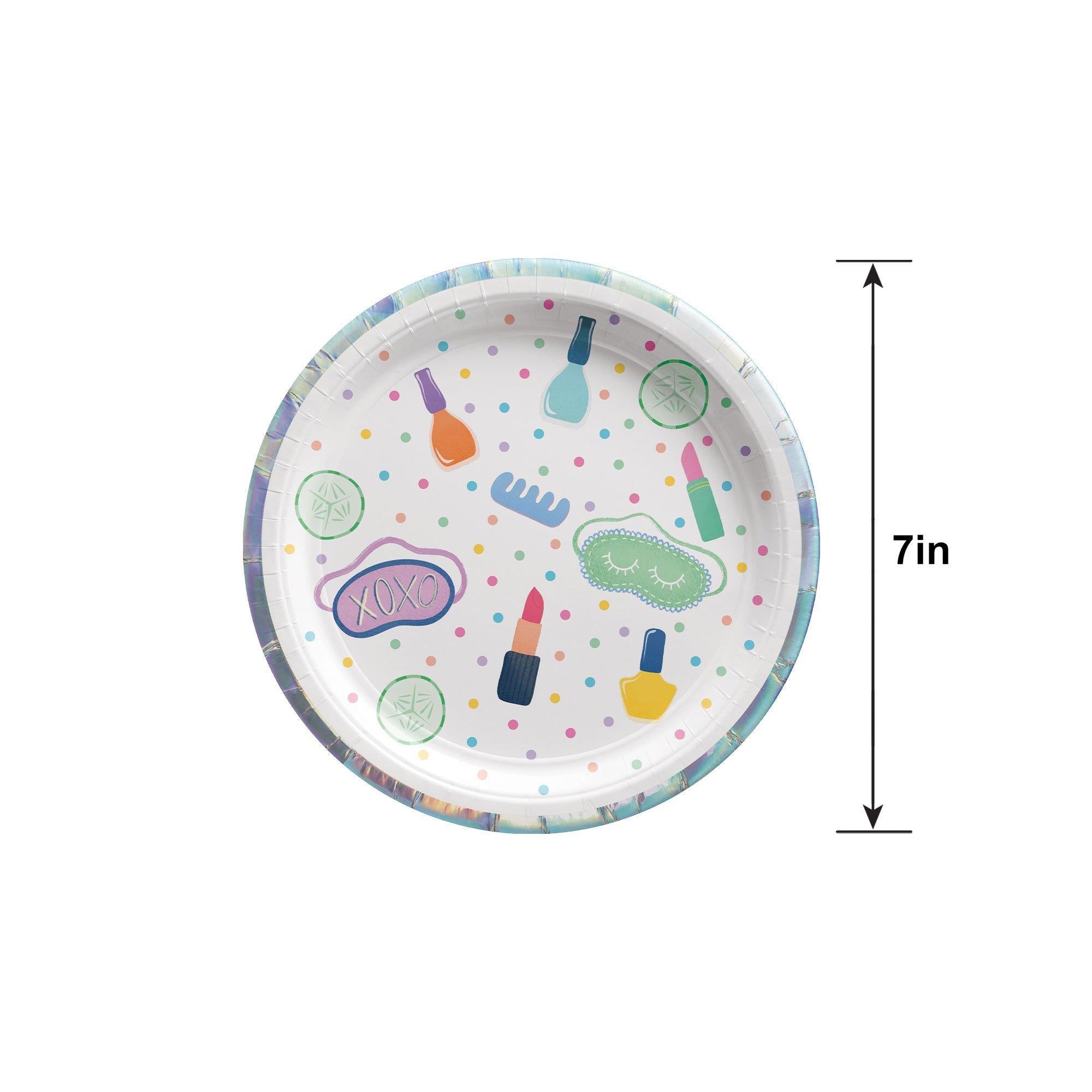 Spa Party Paper Dessert Plates. 7in. 8ct - Image 5