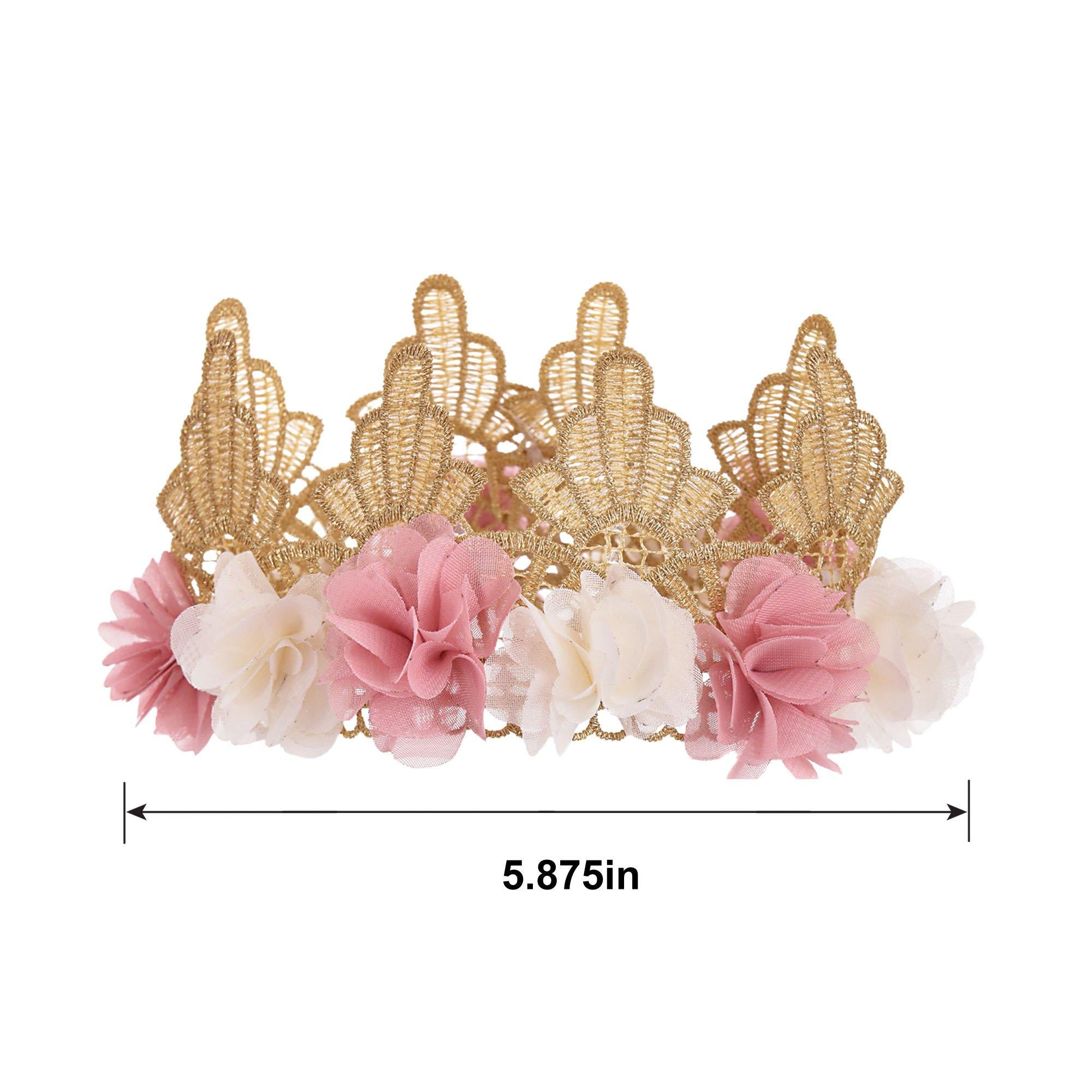 Pink 1st Birthday Tulle Crown - Image 2