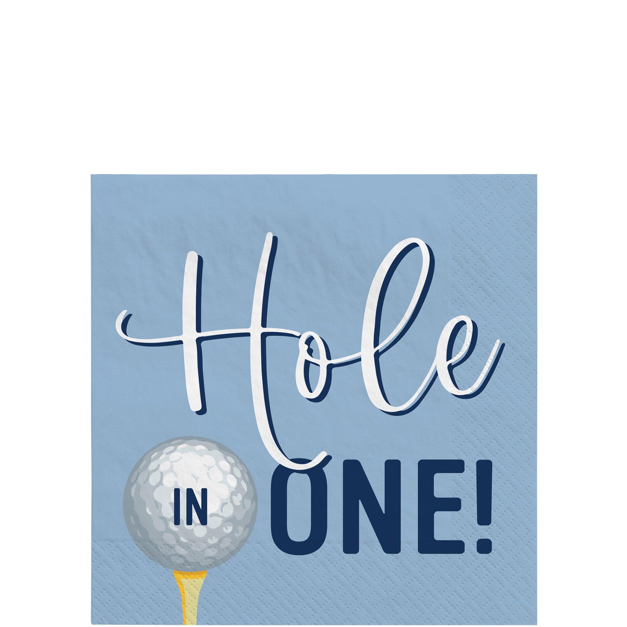 Hole in One Golf Paper Beverage Napkins. 5in. 40ct