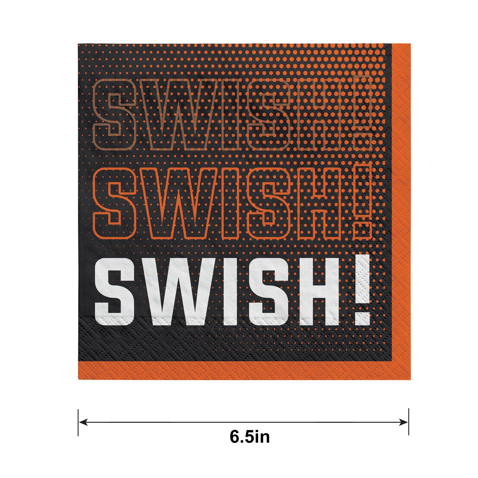 Swish Basketball Paper Lunch Napkins. 6.5in. 40ct - Alley Oop - Image 2