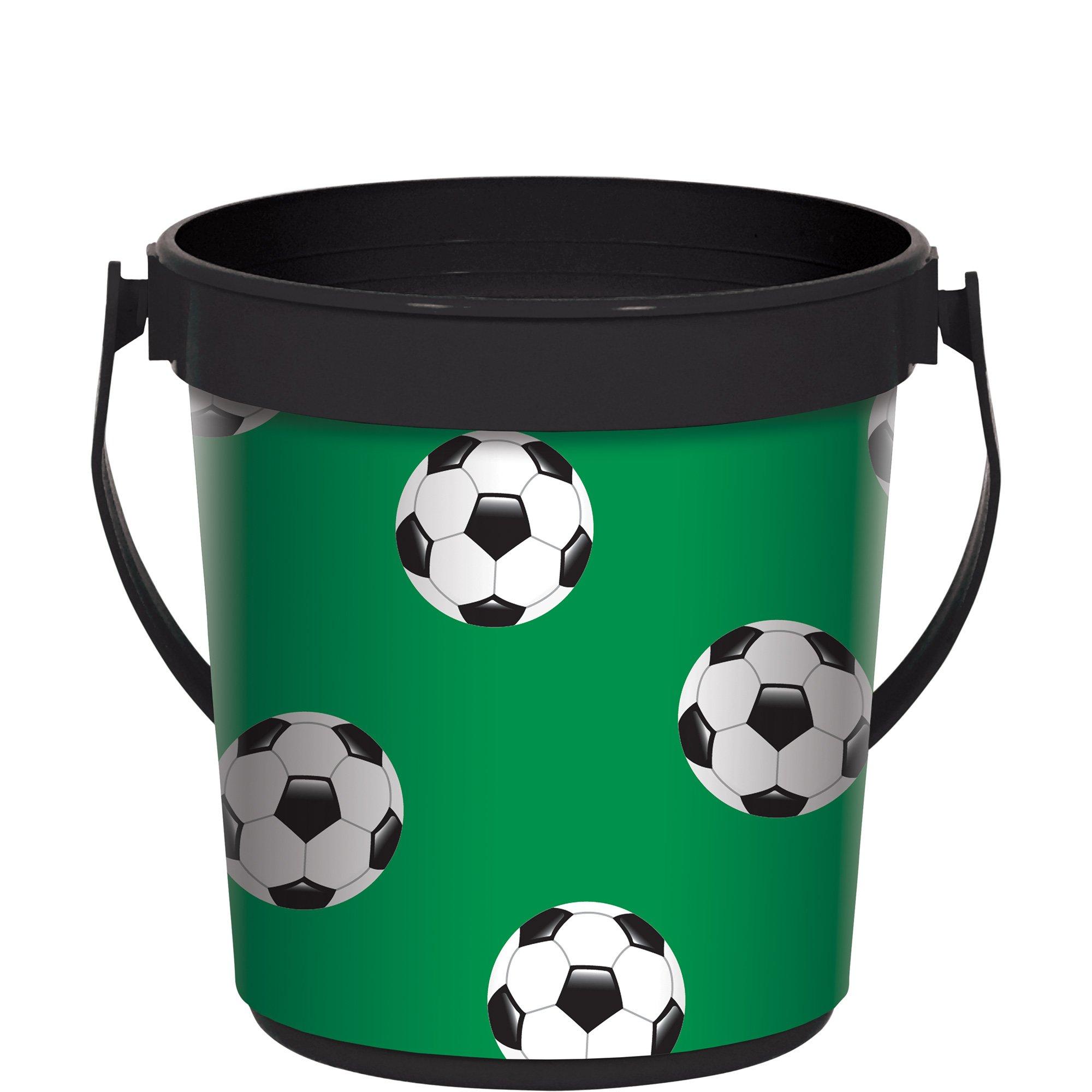 Soccer Ball Plastic Favor Container. 6.25in x 4.5in