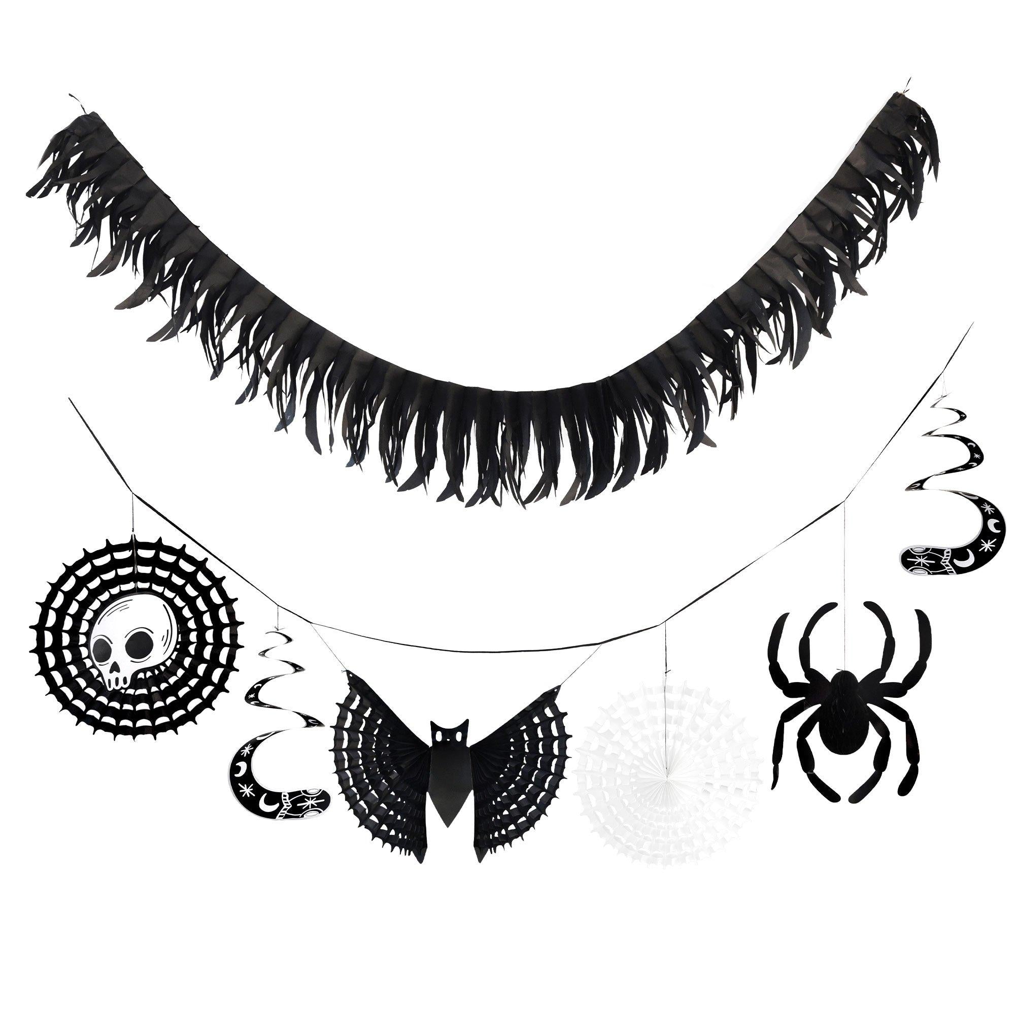 Spellbound Halloween Honeycomb & Tissue Banner Set. 8.5ft. 2pc