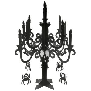 Black MDF Candelabra Decoration. 17in x 19.5in - Spellbound Halloween