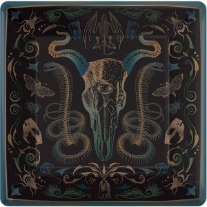 Dark Academia Square Paper Dinner Plates. 10in. 20ct