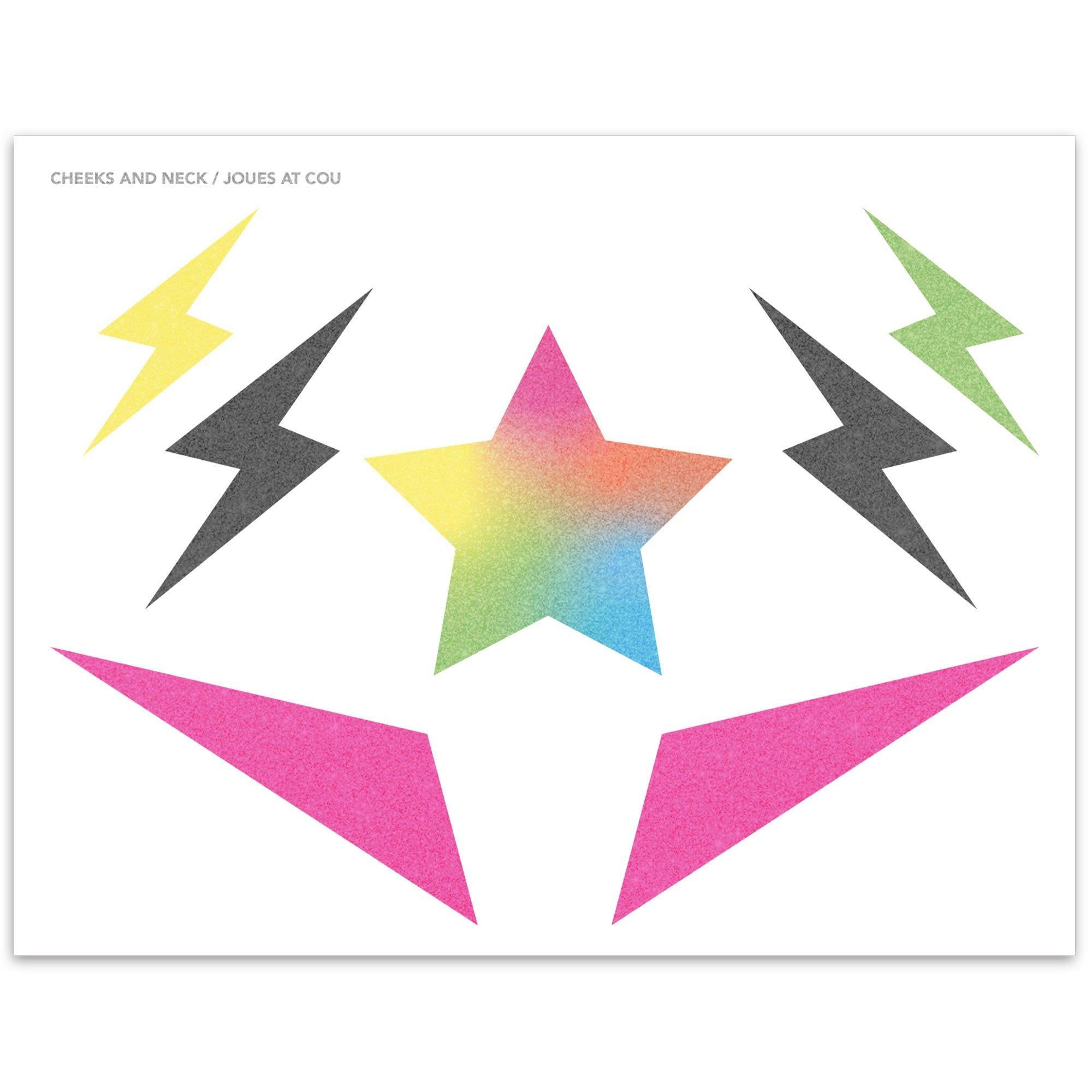 80s Glam Rock Star Temporary Face Tattoo Kit. 95pc - Image 5