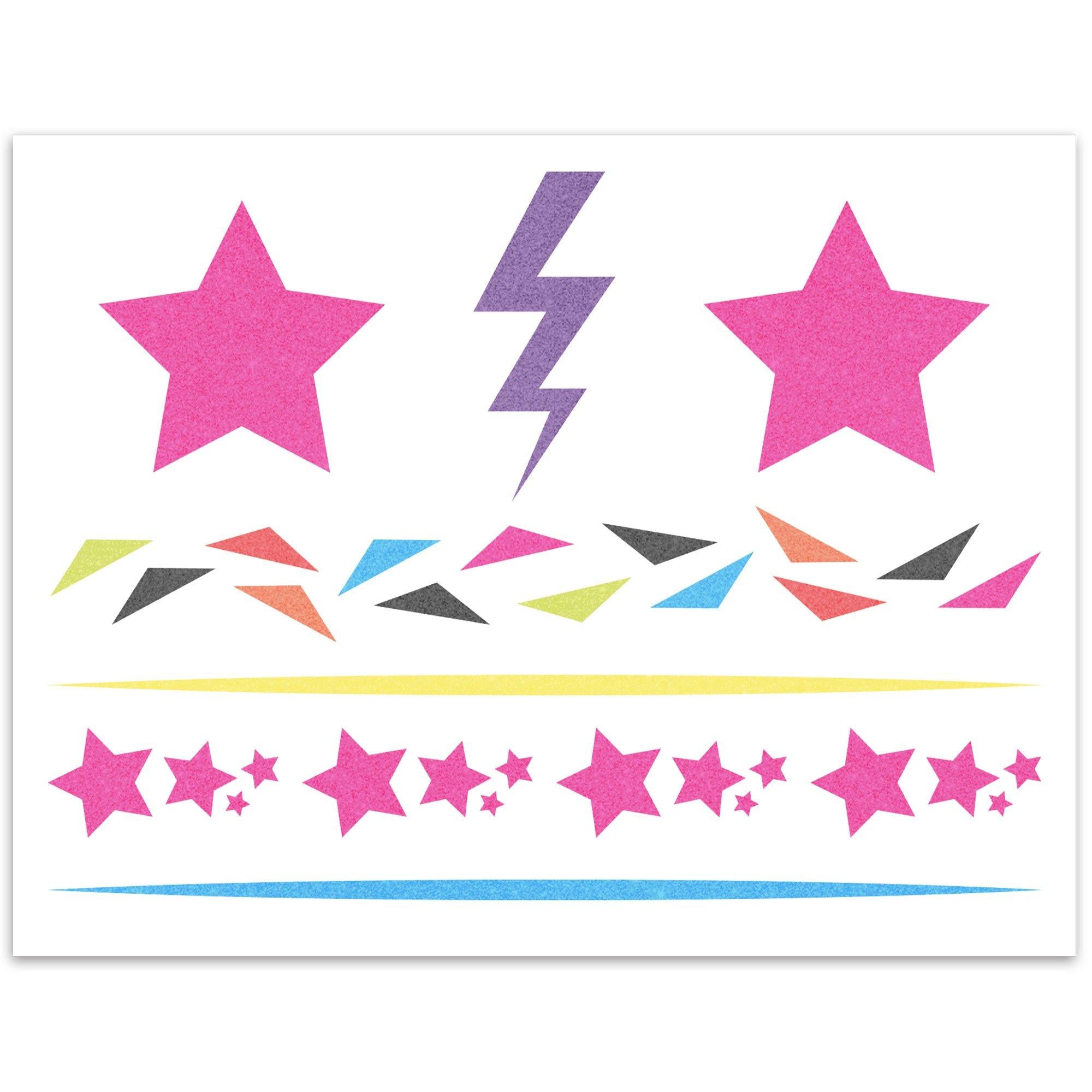 80s Glam Rock Star Temporary Face Tattoo Kit. 95pc - Image 6