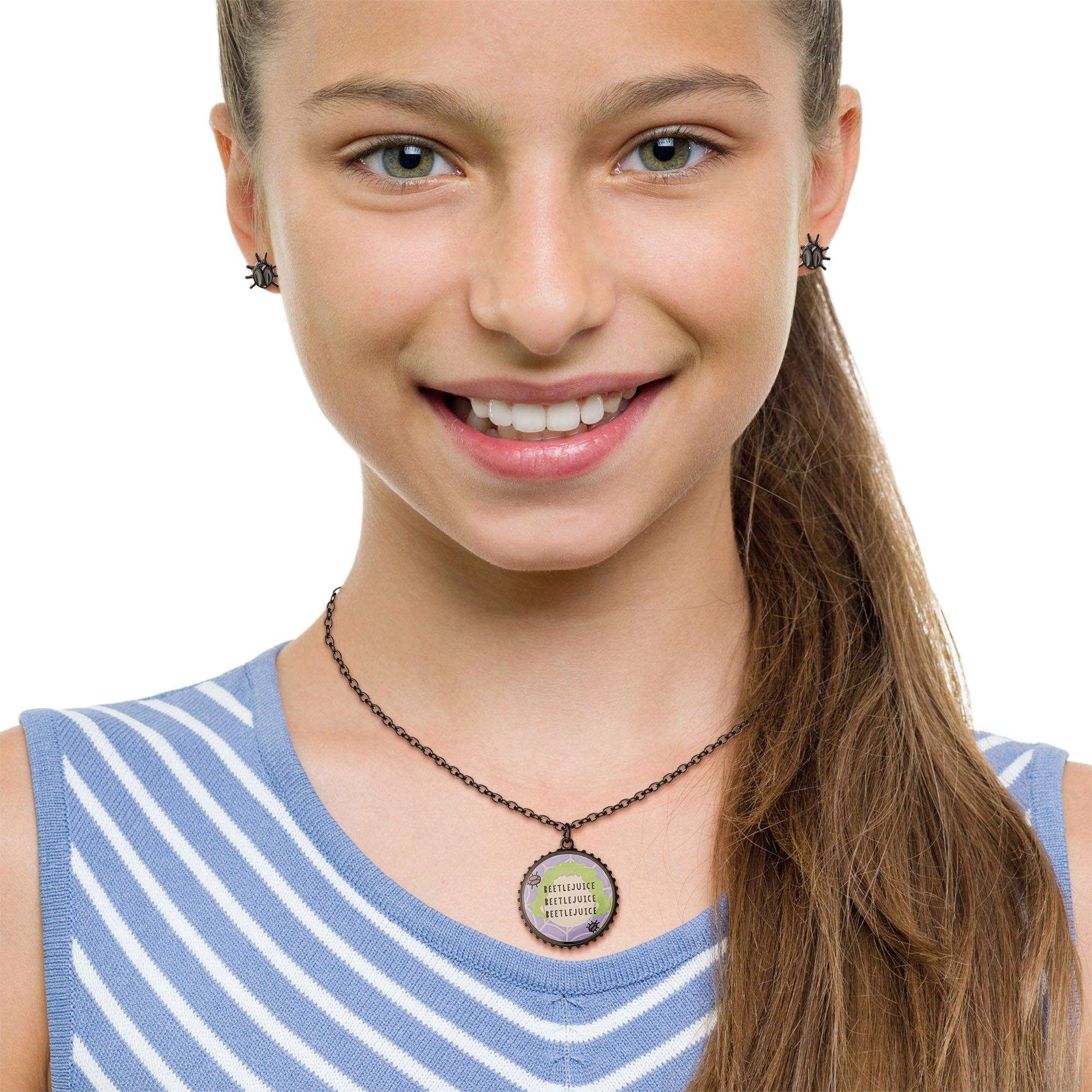 Beetlejuice Necklace & Stud Earring Jewelry Set - Image 2
